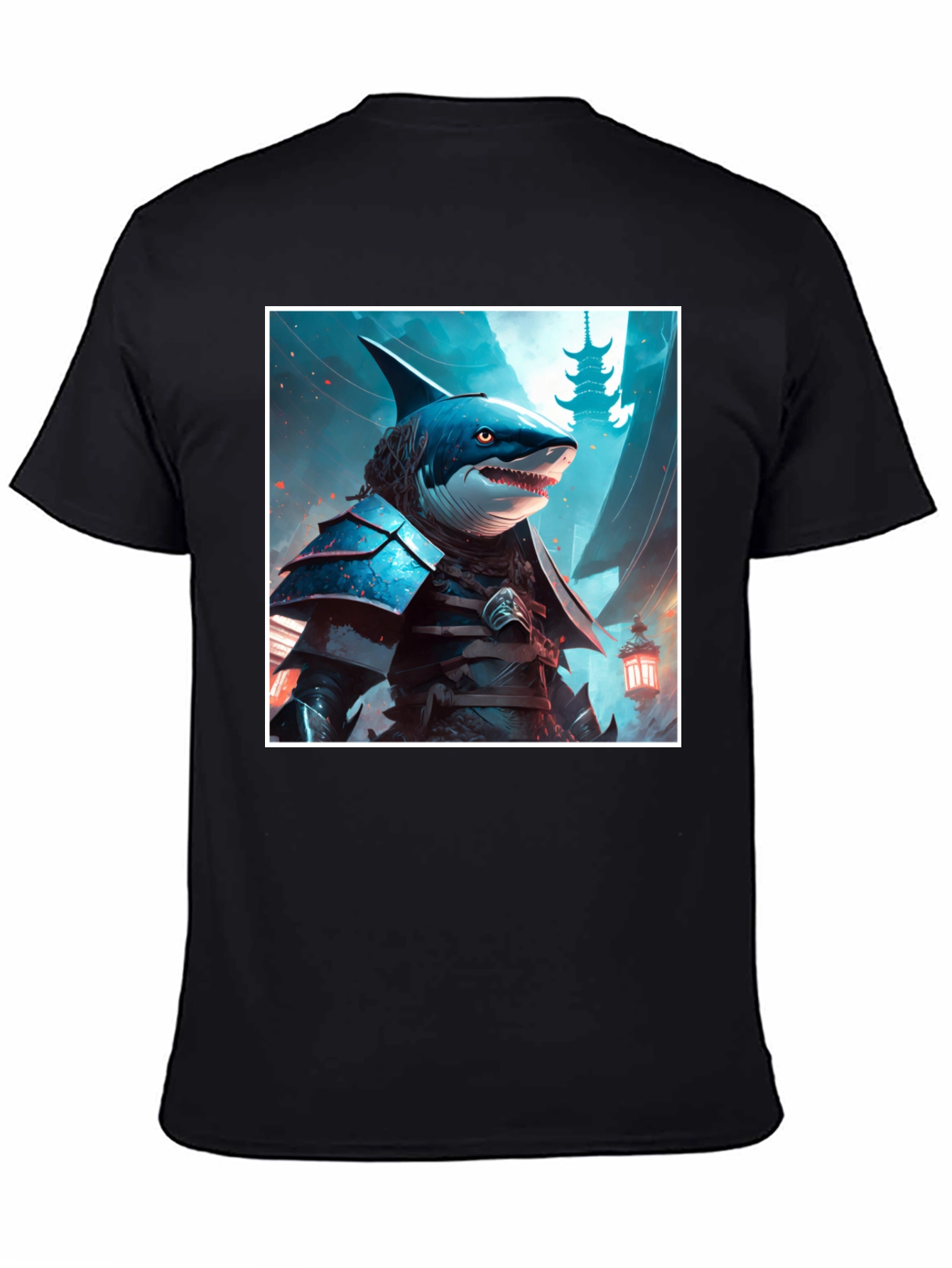 Samurai Shark Graphic Tee - Unique Design