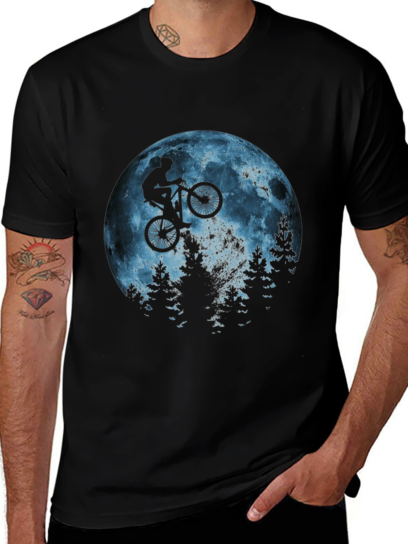 Mountain Bike Moon Ride Graphic Tee
