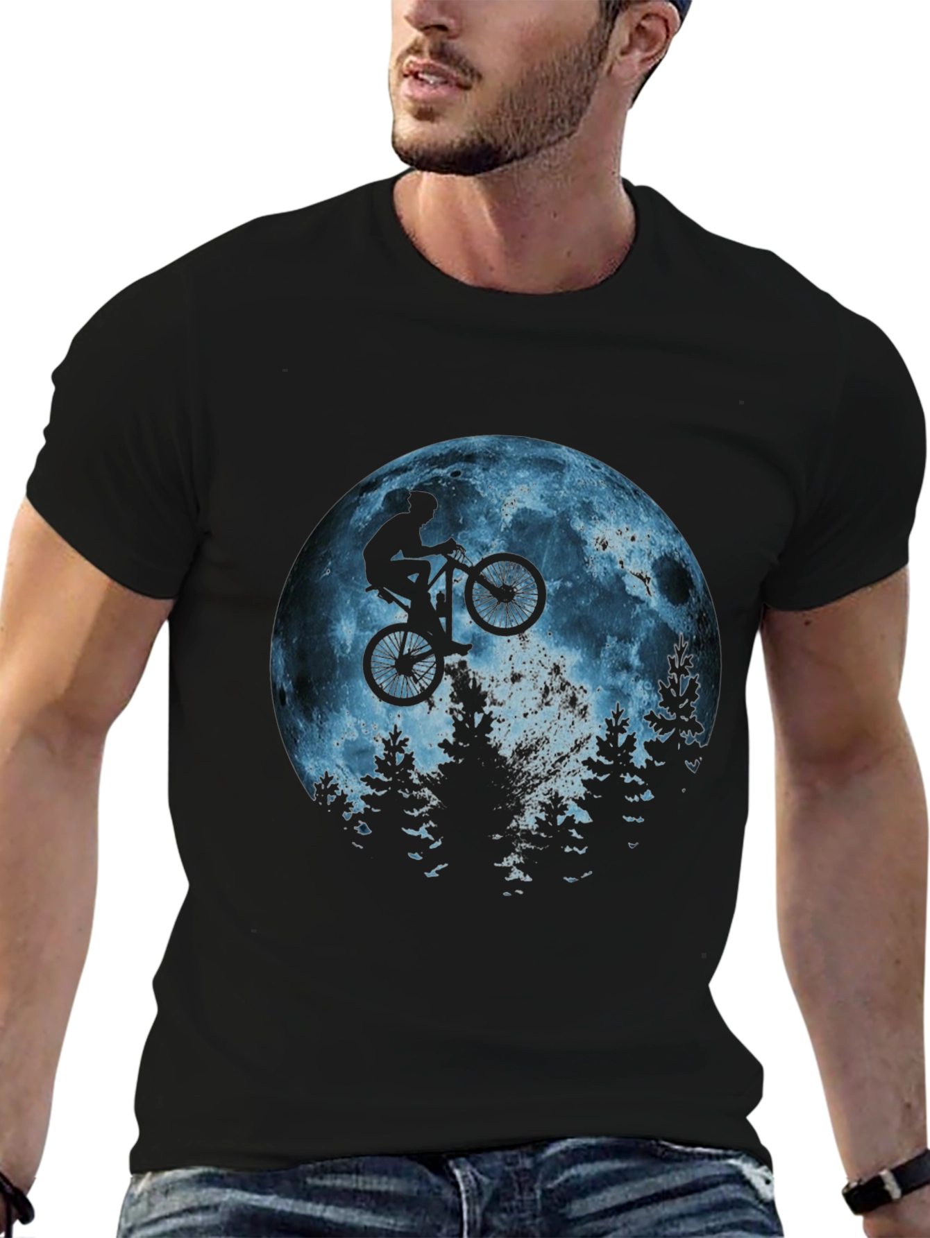 Mountain Bike Moon Ride Graphic Tee