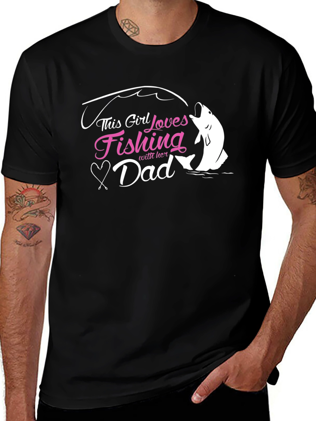 Fishing Girl Loves Dad T-Shirt