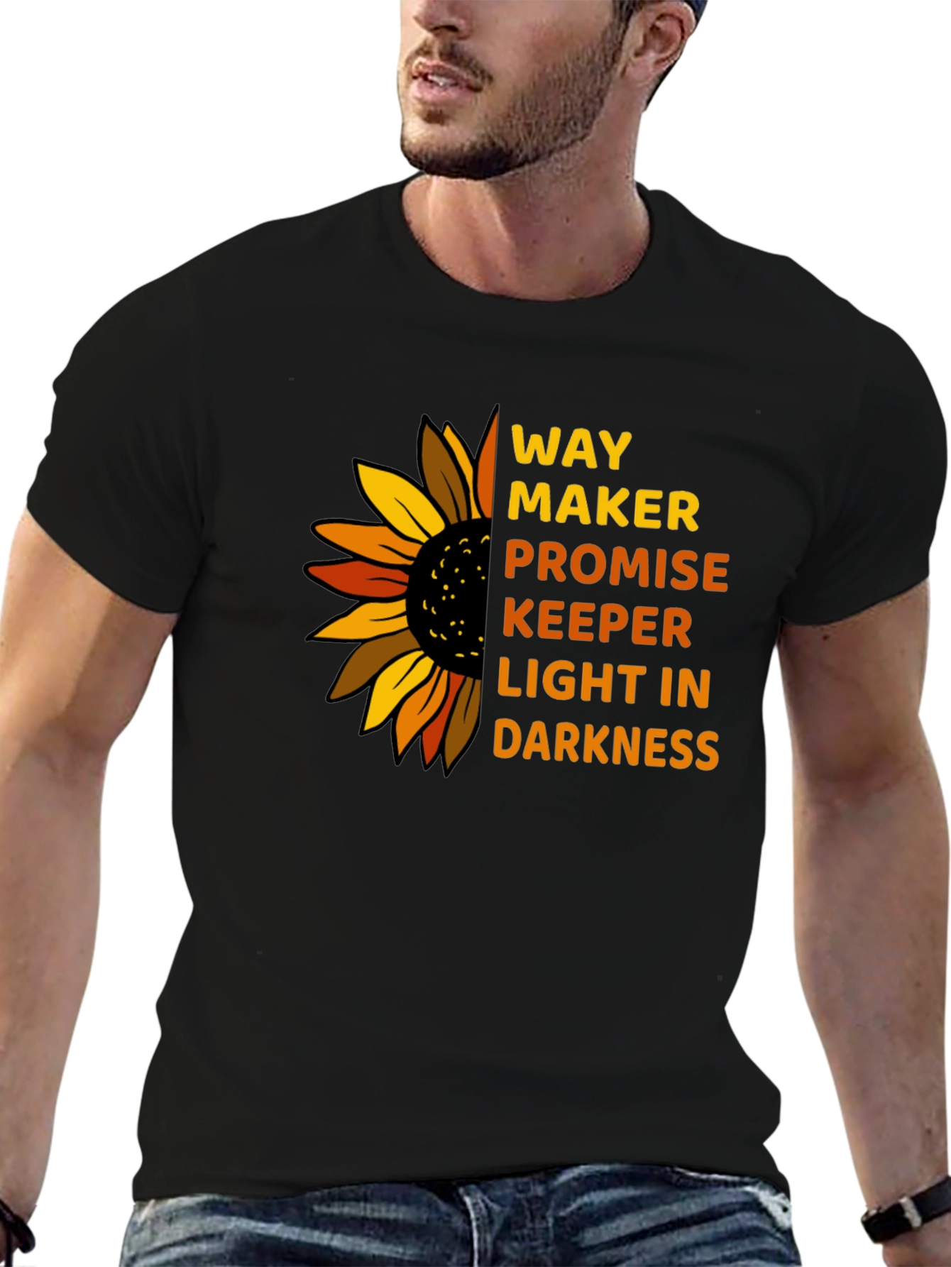 Way Maker Sunflower Graphic Tee - Black