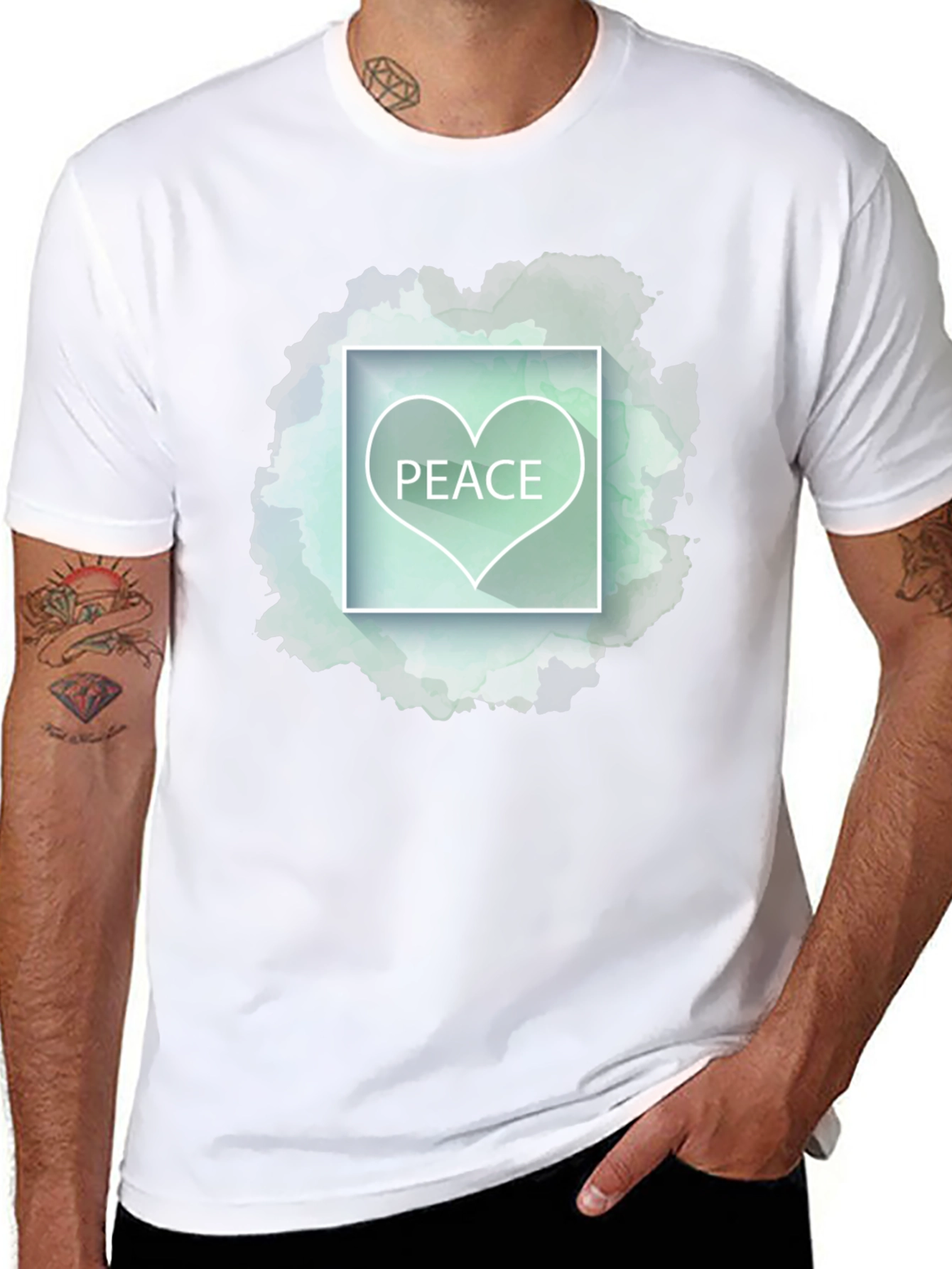 Peace Heart Graphic Tee - Stylish Comfort