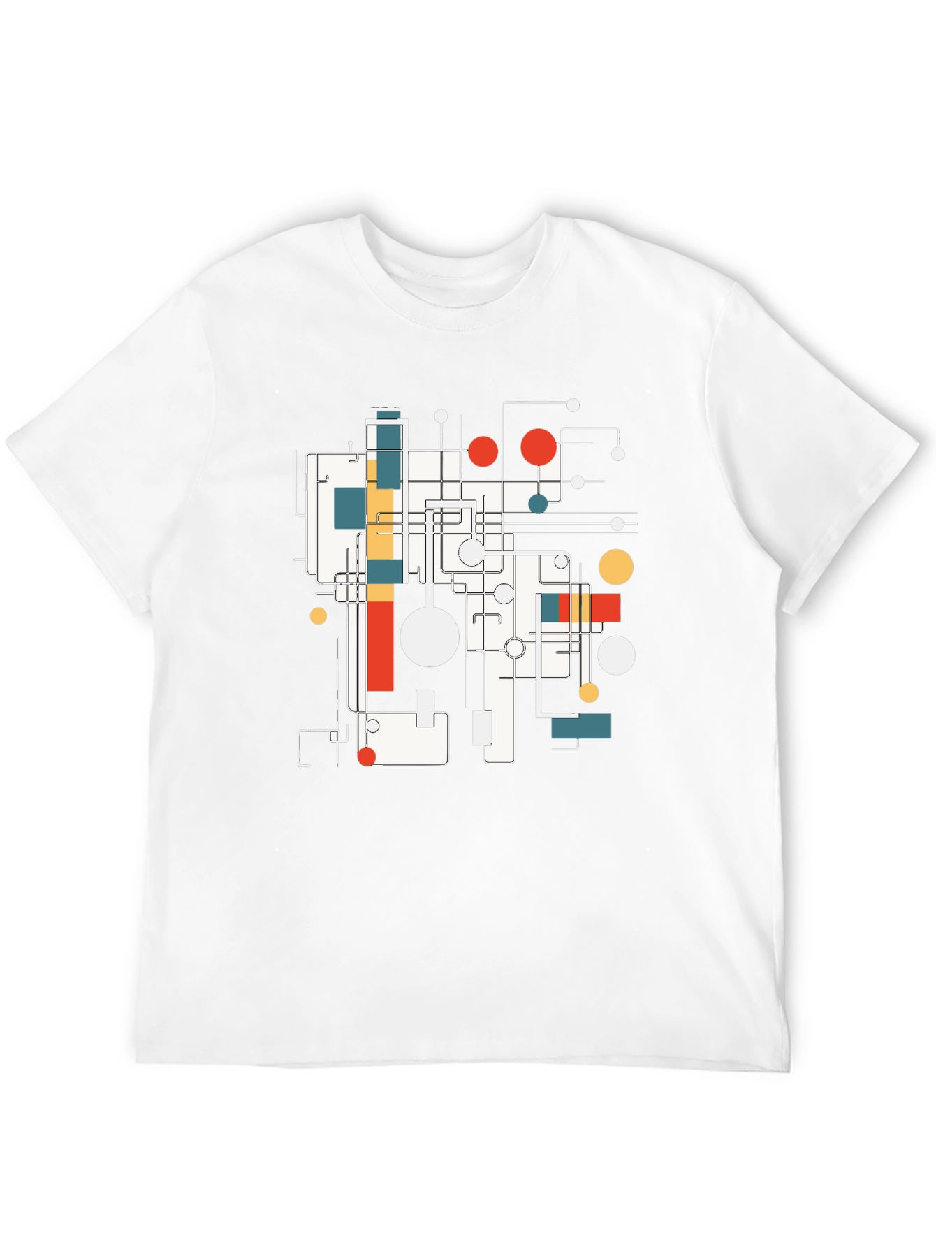Abstract Geometric Design Black T-Shirt