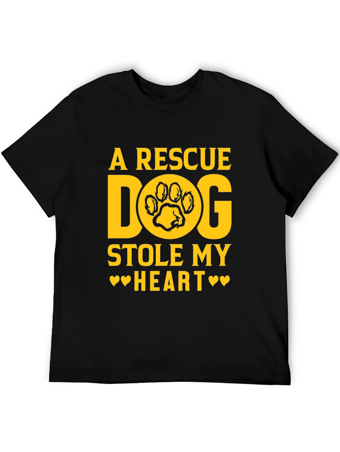 Rescue Dog Stole My Heart Black Graphic Tee
