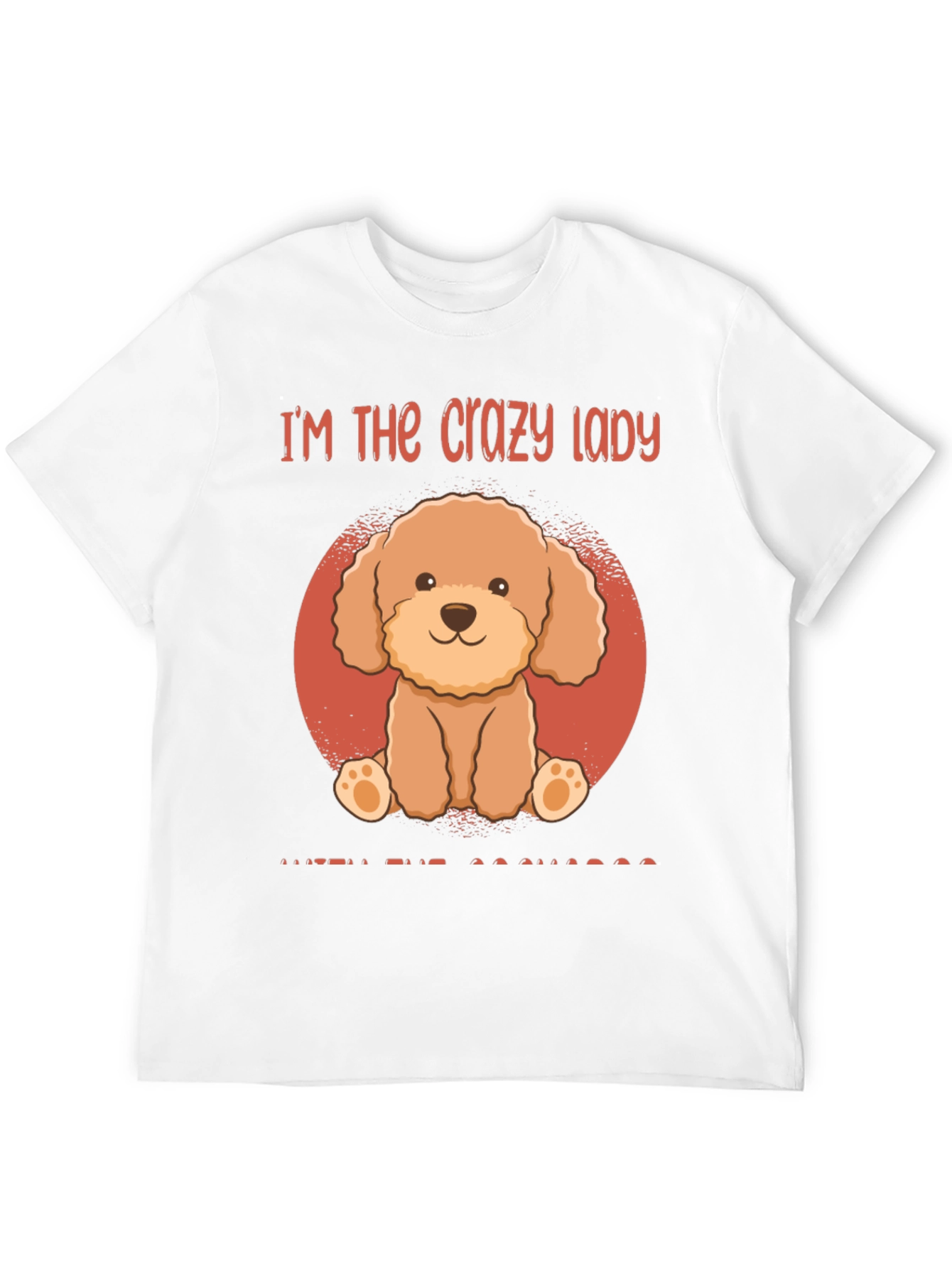 Crazy Lady Poodle Graphic T-Shirt