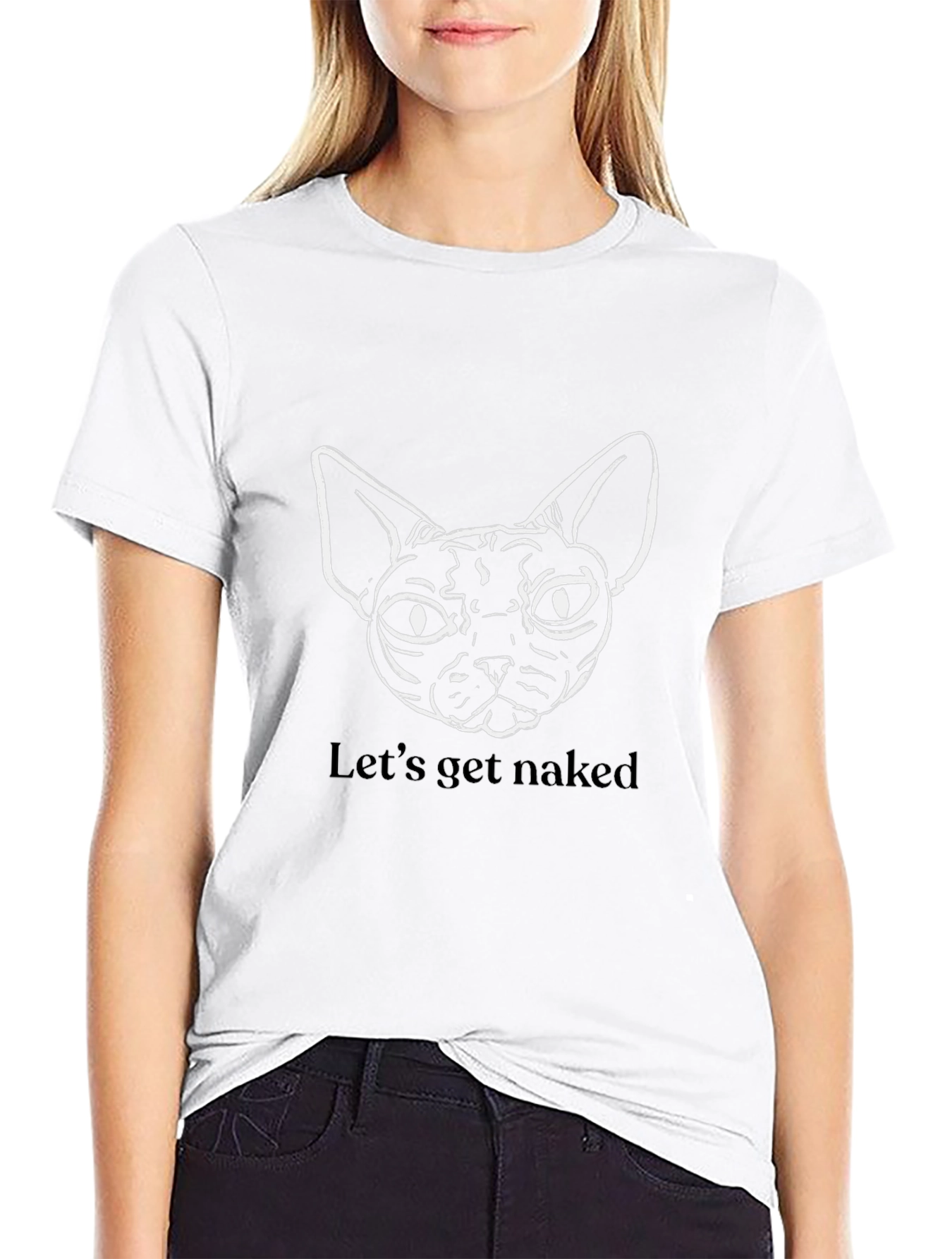 Sphynx Cat T-Shirt - Lets Get Naked Funny Tee