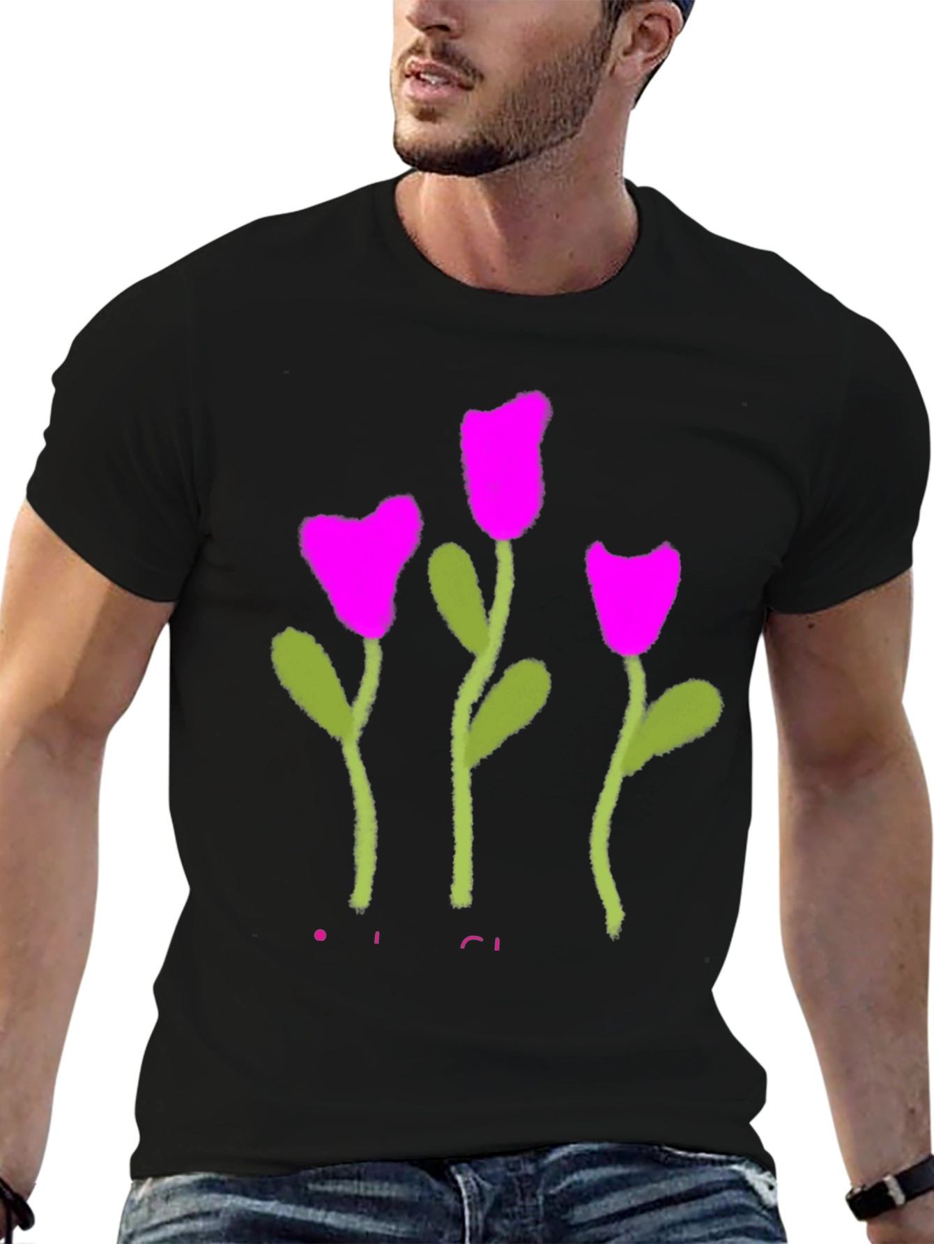 Floral Graphic Print Crew Neck T-Shirt