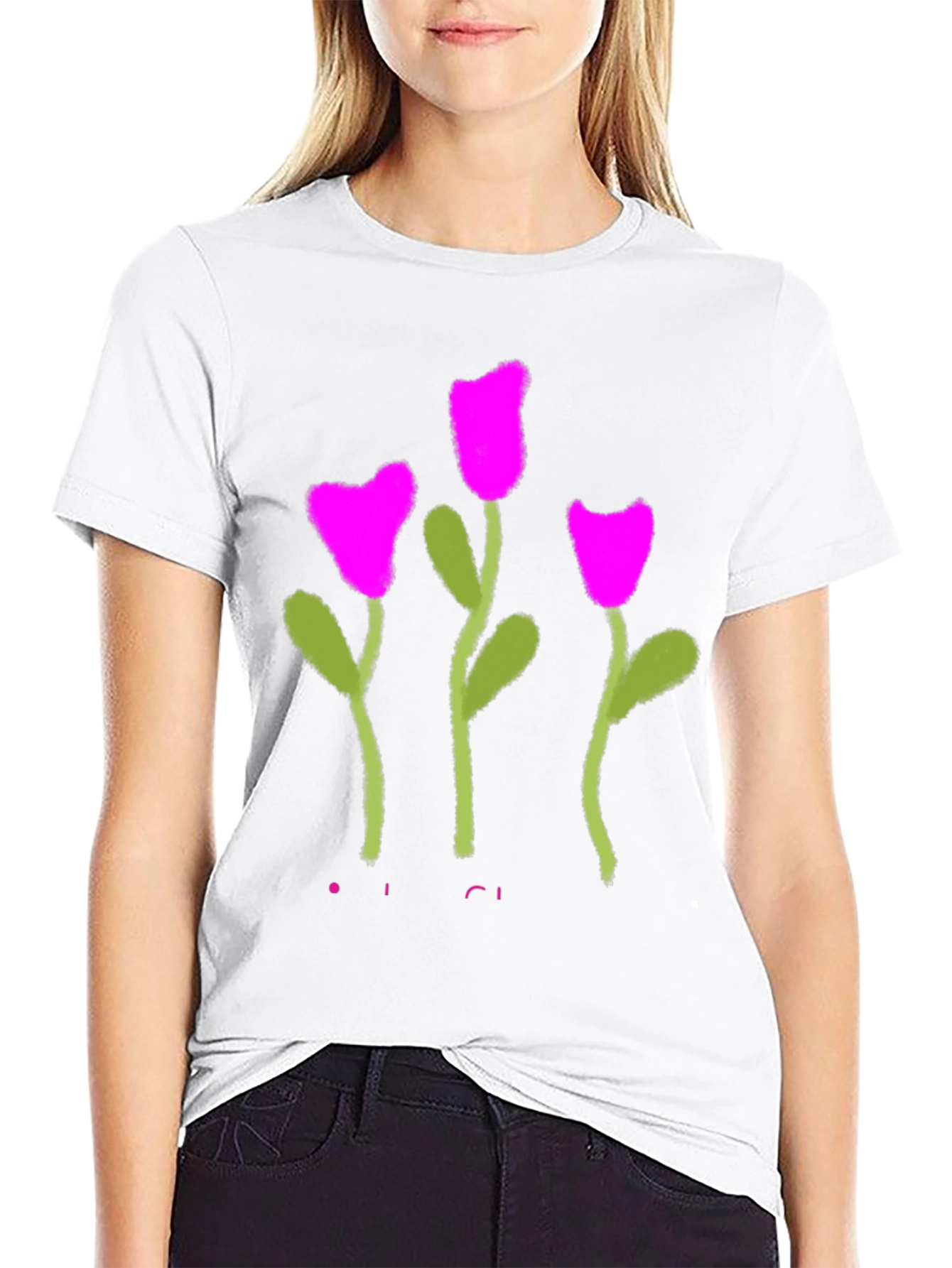 Floral Graphic Print Crew Neck T-Shirt