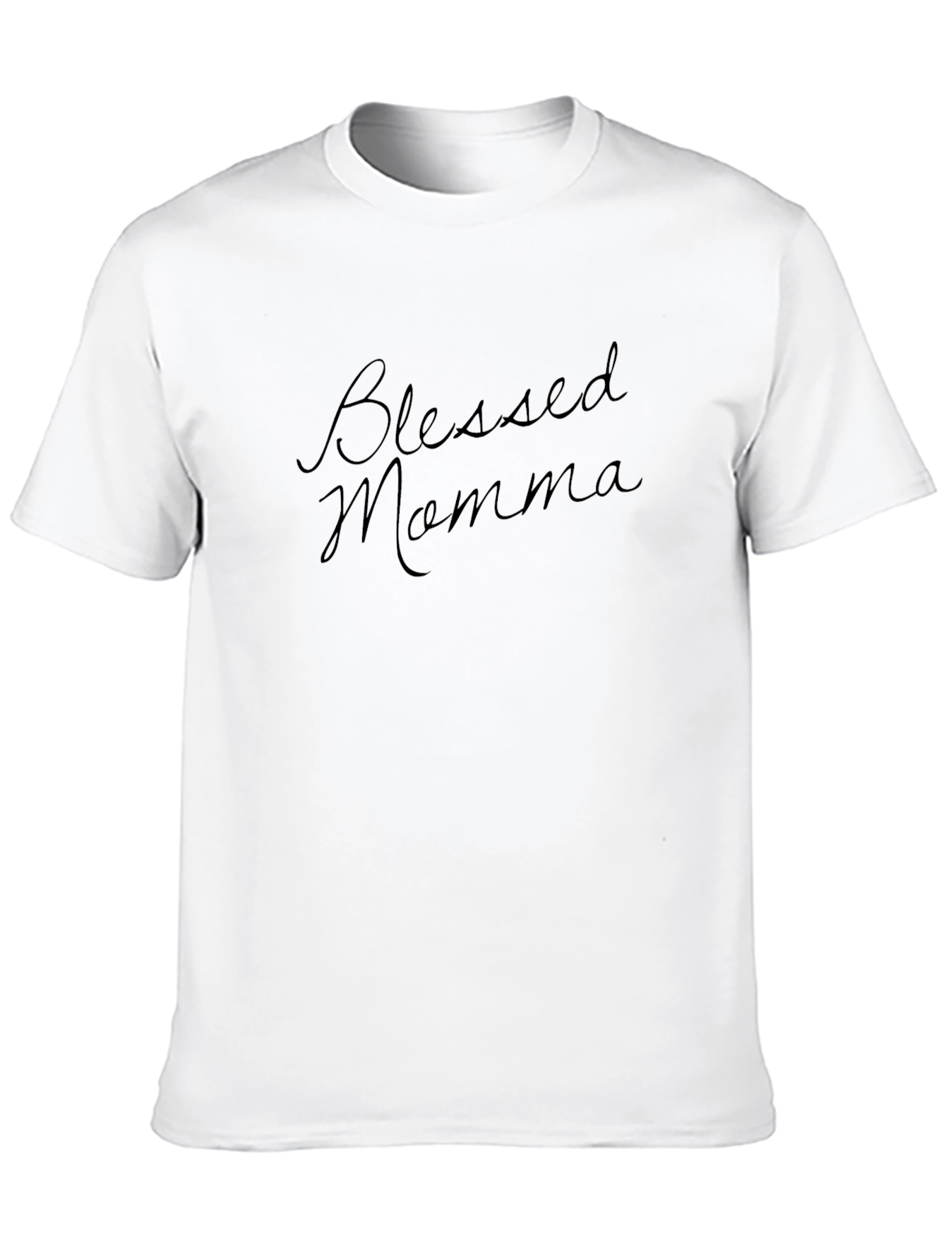 Blessed Momma Graphic Tee - Soft Black Cotton