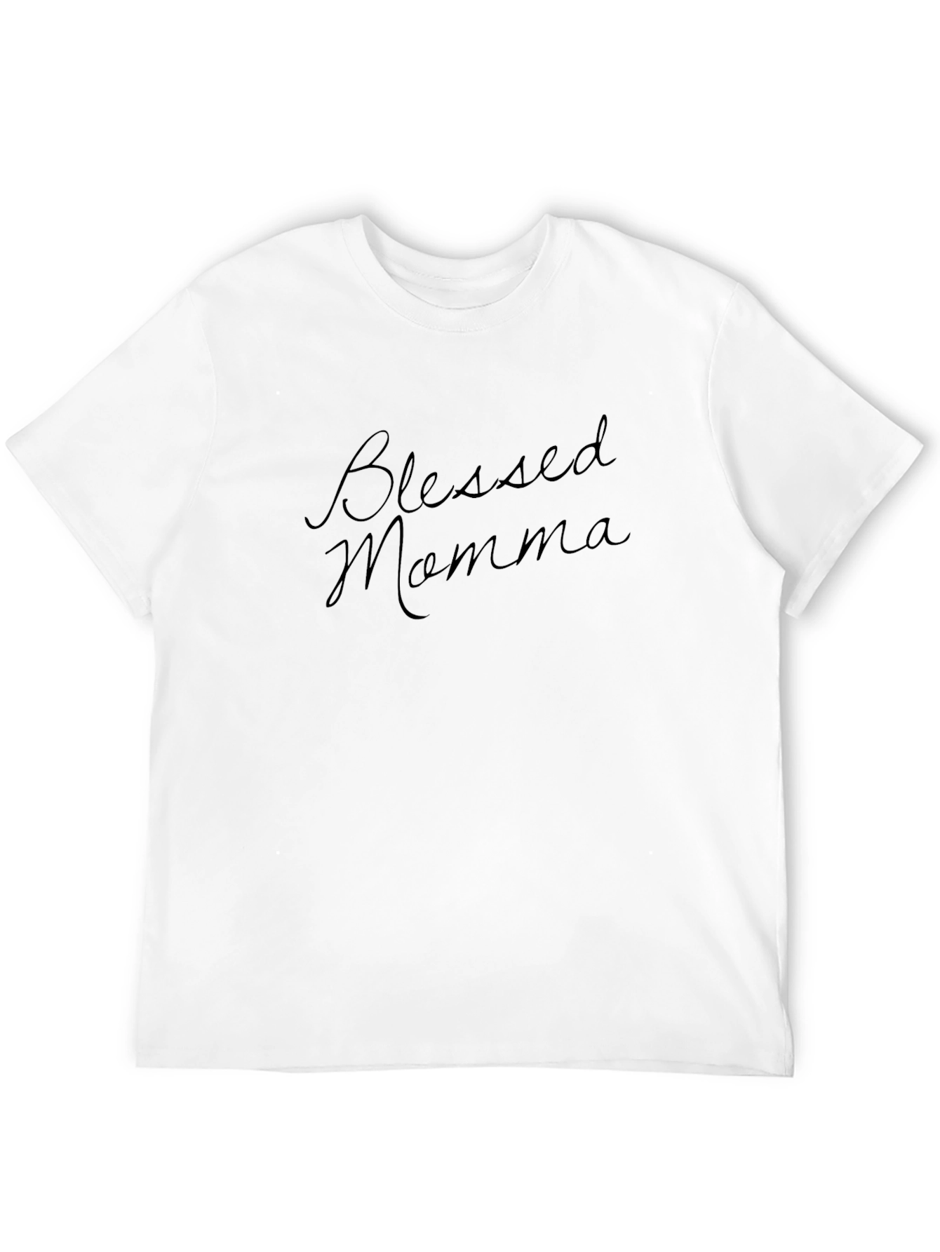 Blessed Momma Graphic Tee - Soft Black Cotton