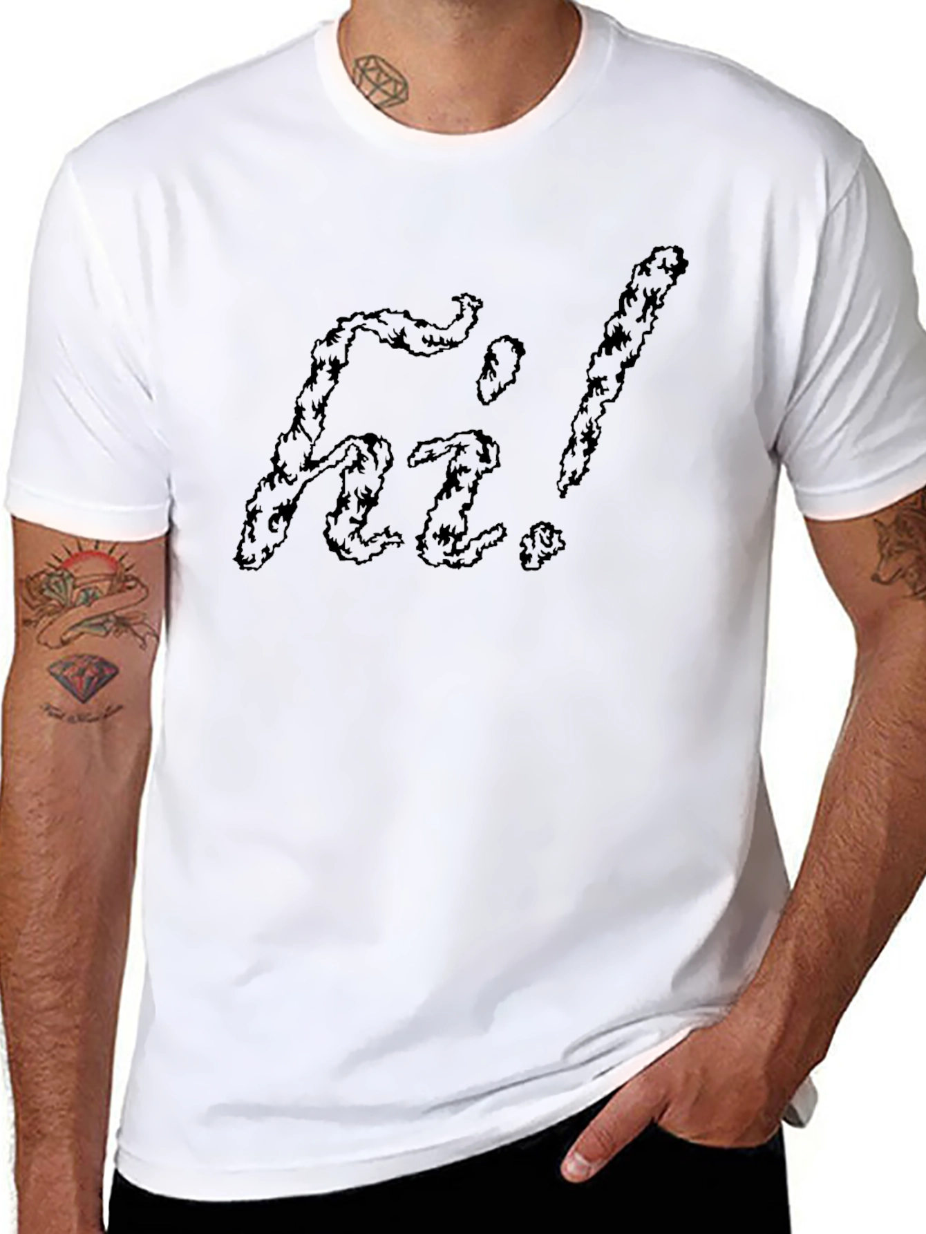 Edgy Hi! Graphic Black Cotton Tee