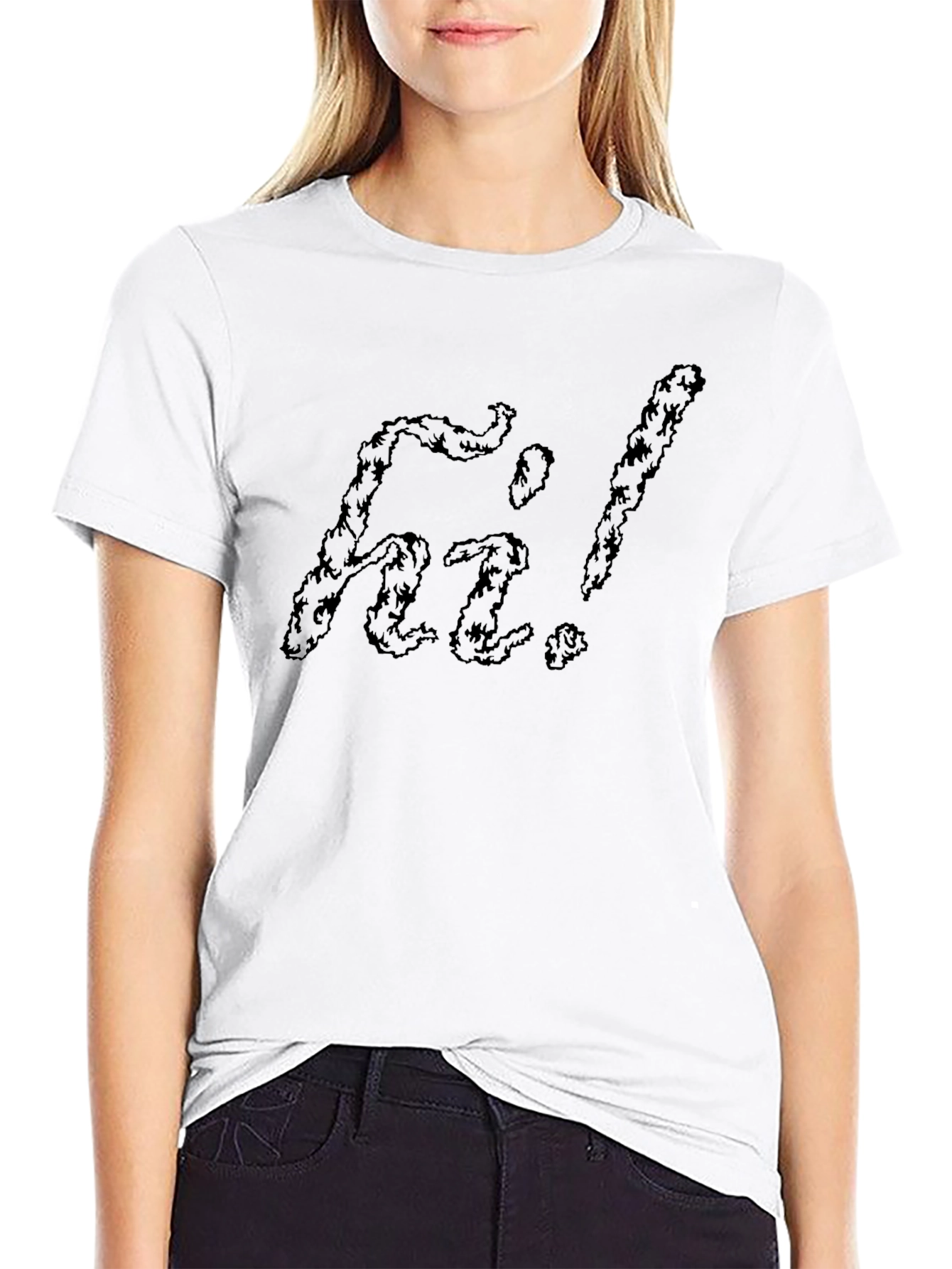 Edgy Hi! Graphic Black Cotton Tee