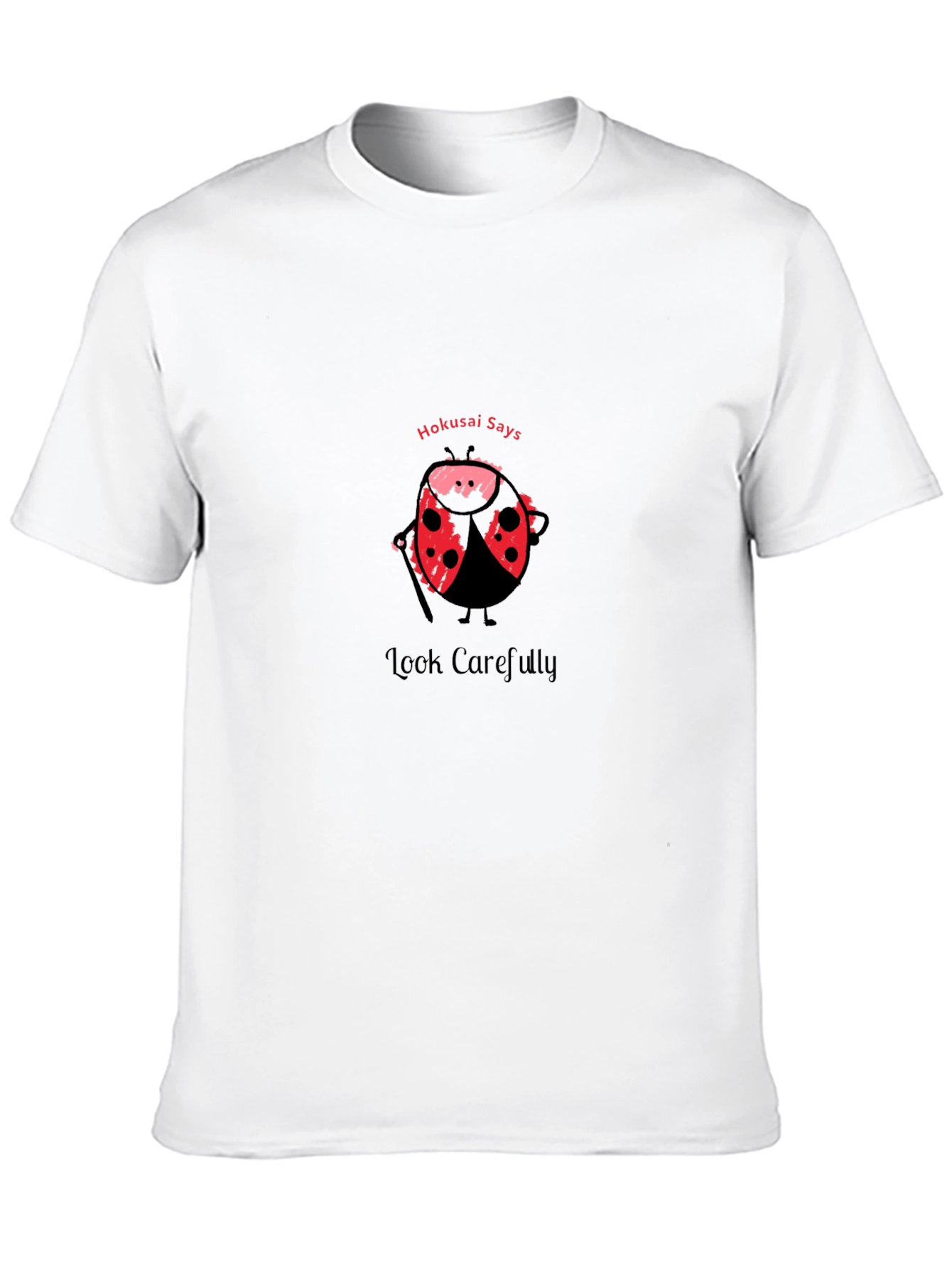 Hokusai Ladybug Graphic T-Shirt - Look Carefully