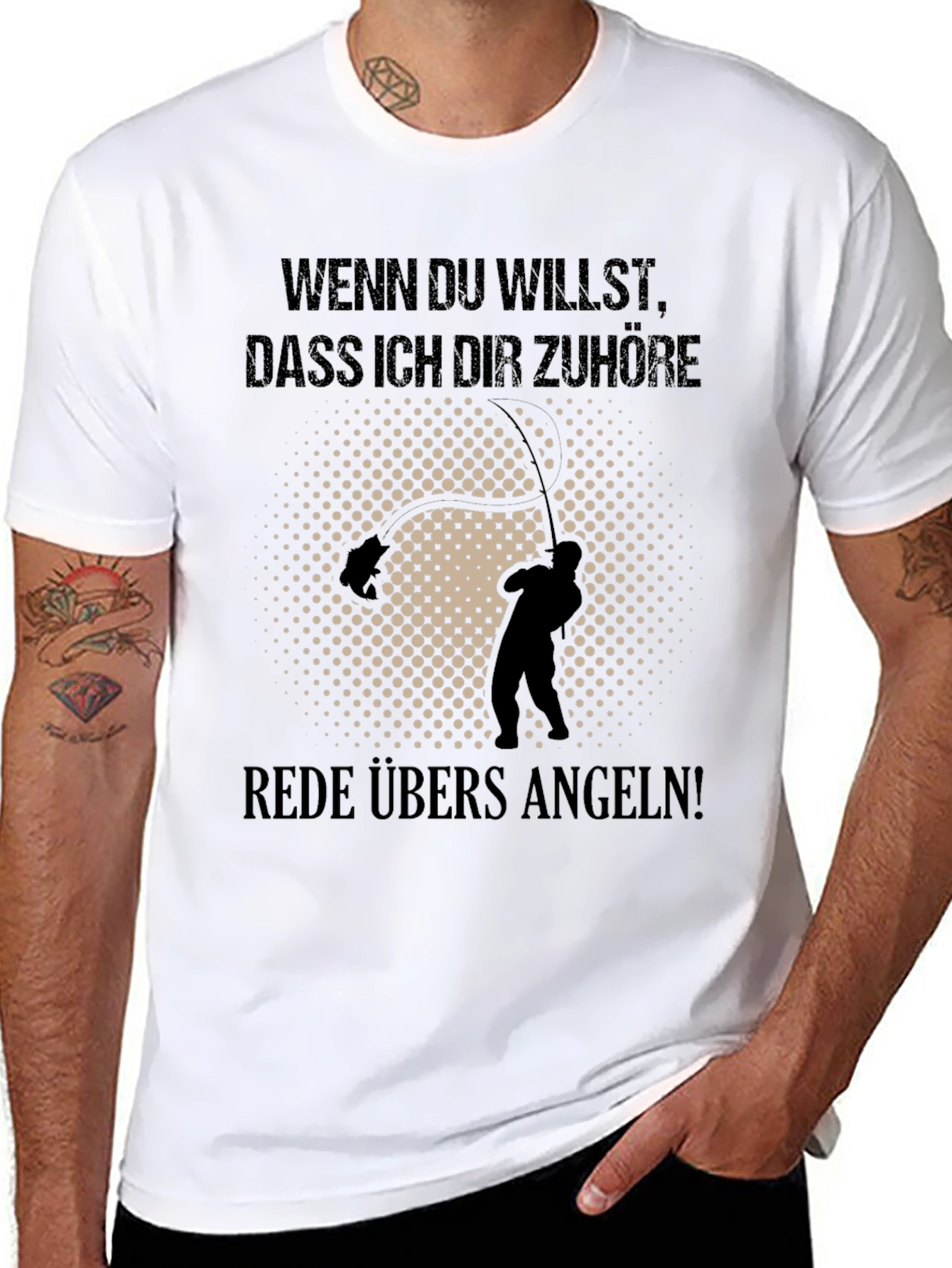 Funny Angling T-Shirt - Rede Ubers Angeln!