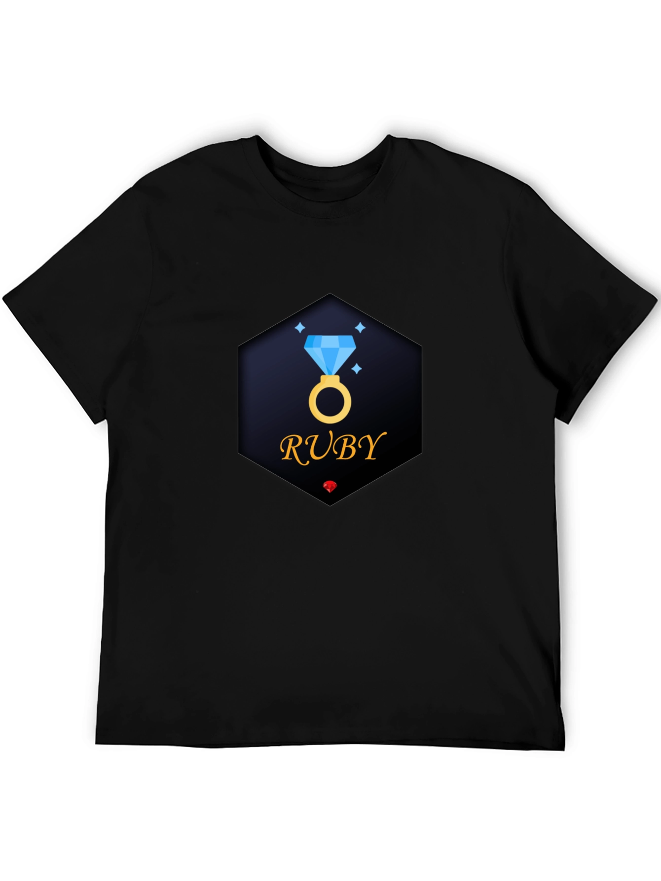 Ruby Diamond Ring Black T-Shirt