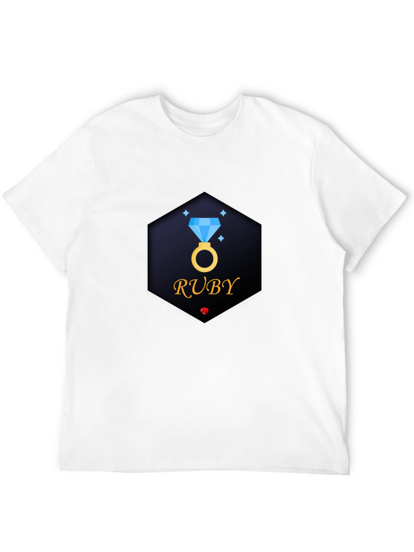 Ruby Diamond Ring Black T-Shirt