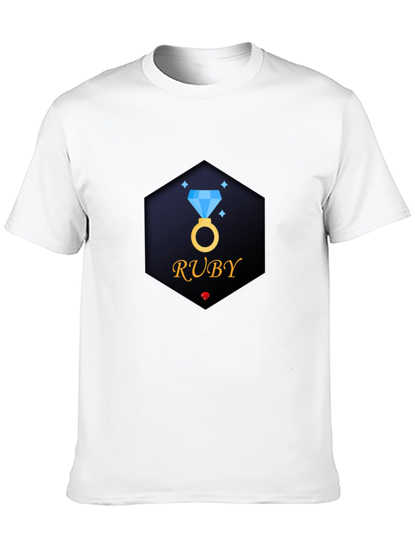 Ruby Diamond Ring Black T-Shirt