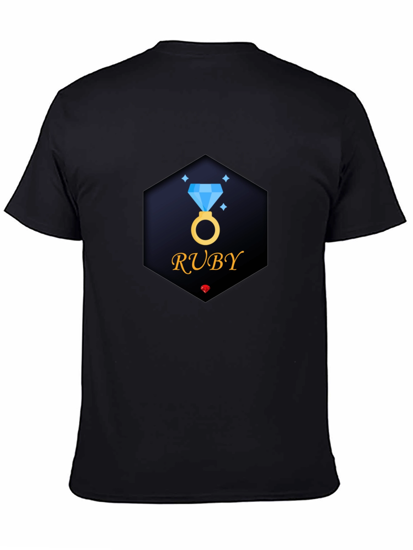 Ruby Diamond Ring Black T-Shirt