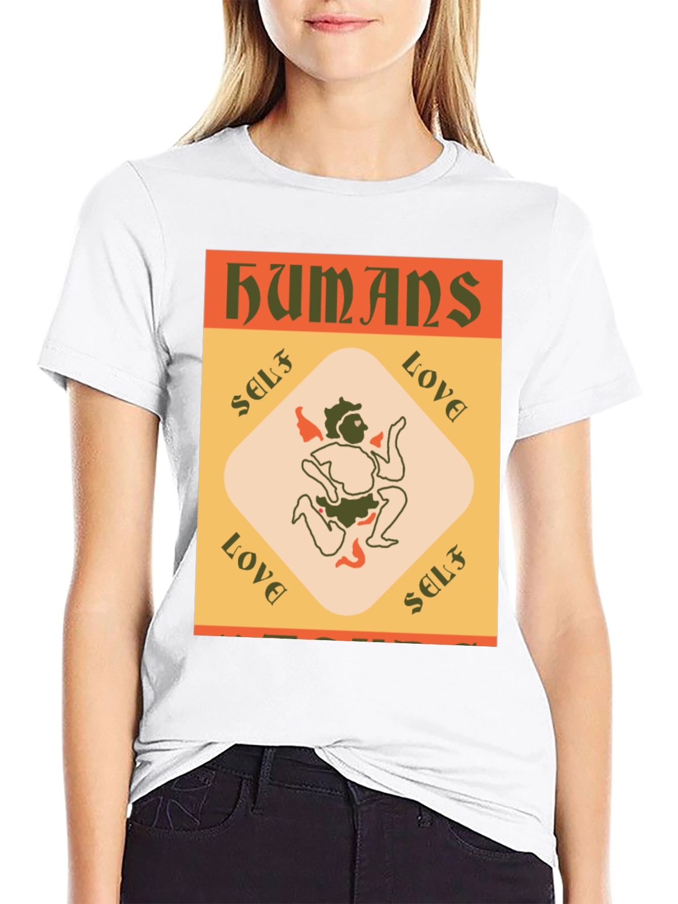 Humans Self Love T-Shirt Black Cotton Tee