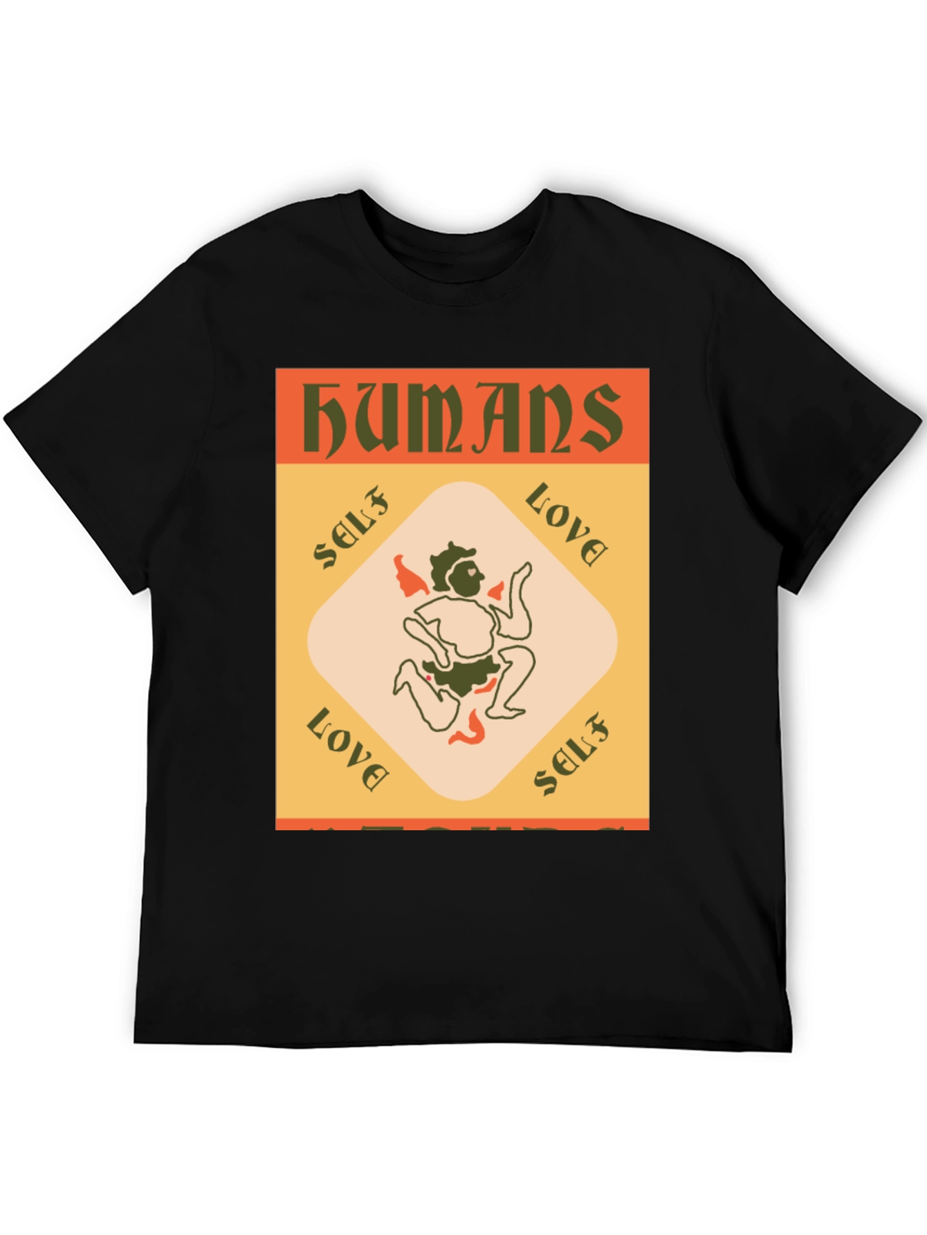 Humans Self Love T-Shirt Black Cotton Tee