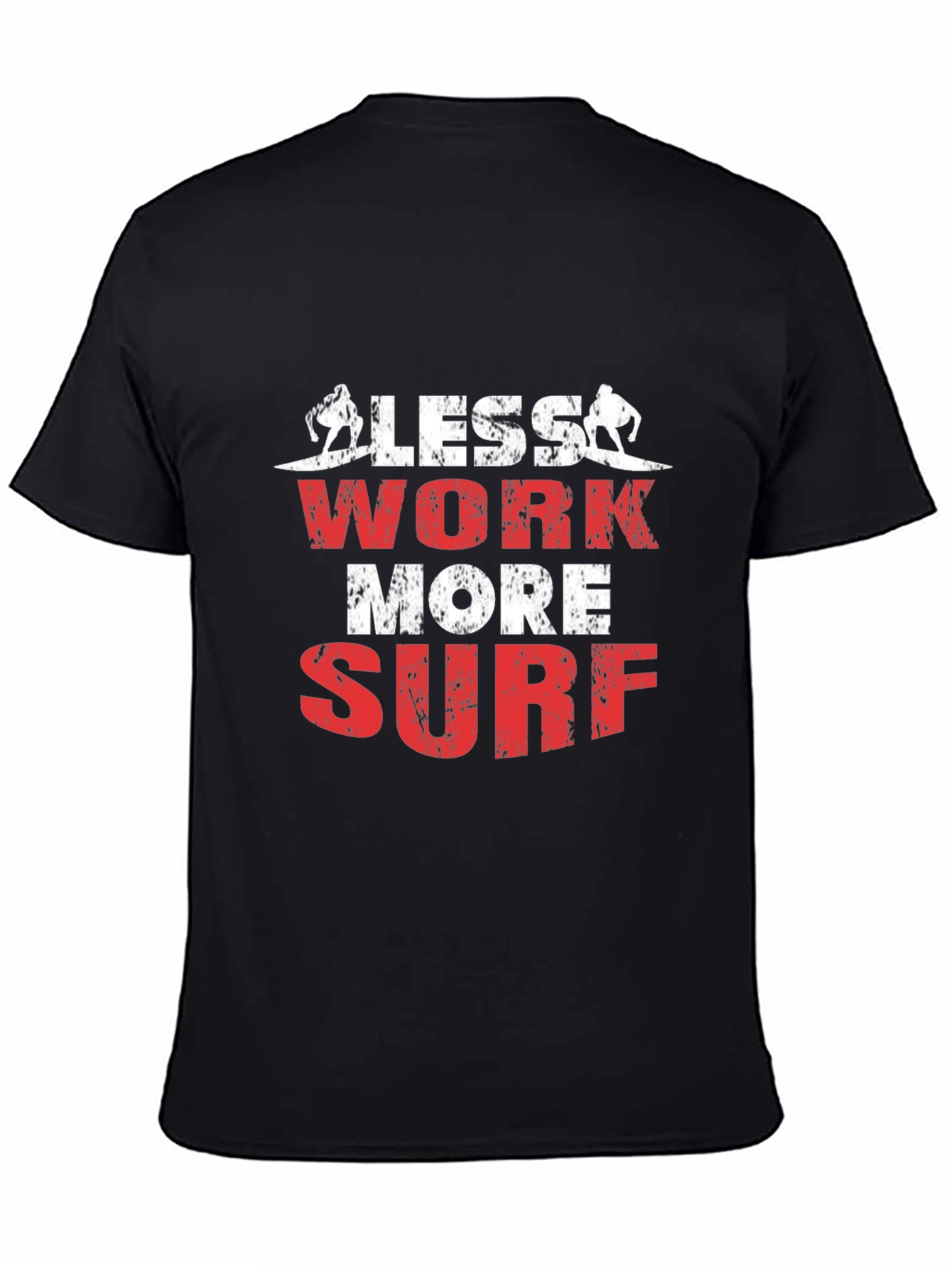 Less Work More Surf Black Graphic Tee