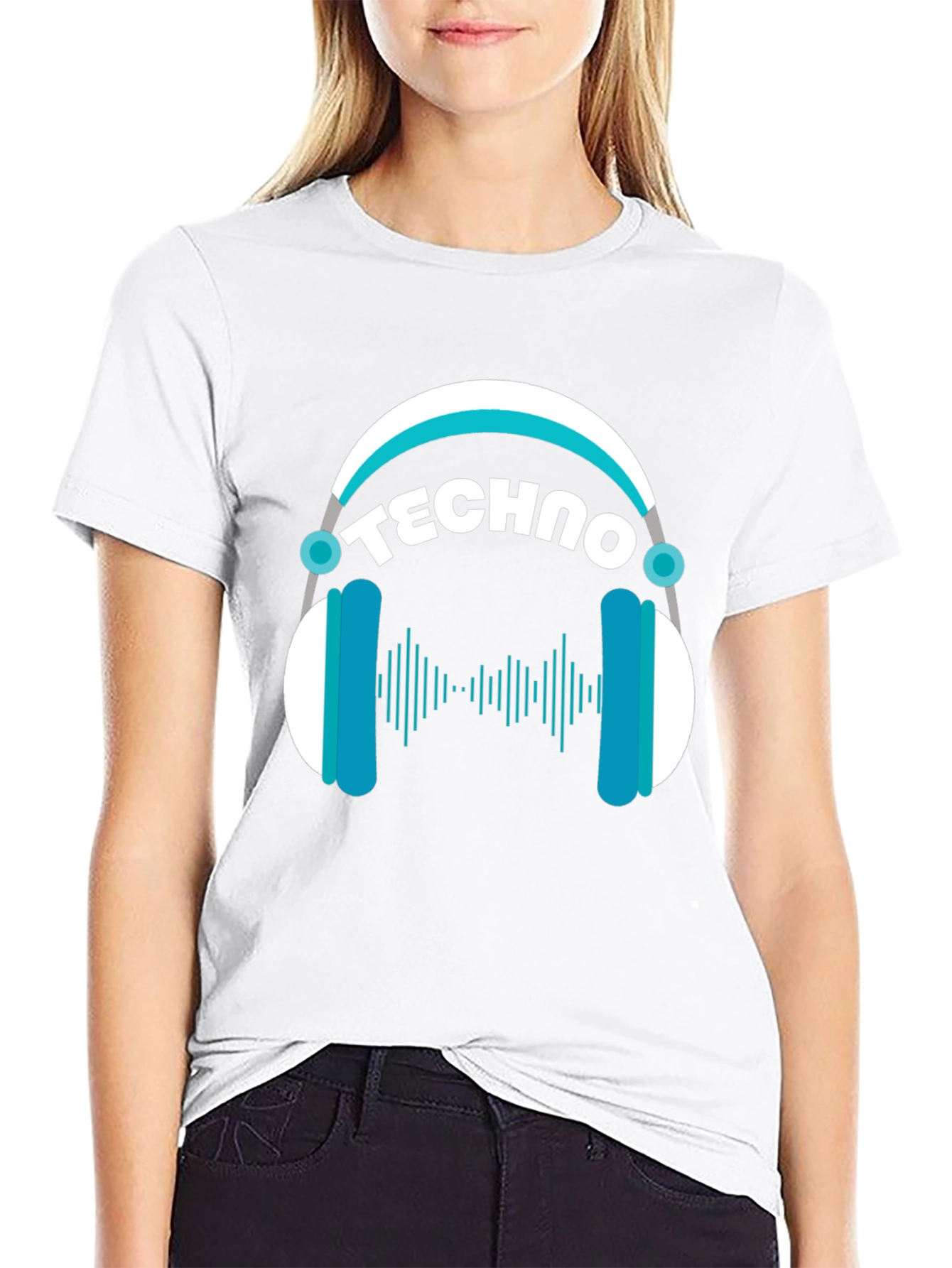 Techno Headphones Graphic T-Shirt