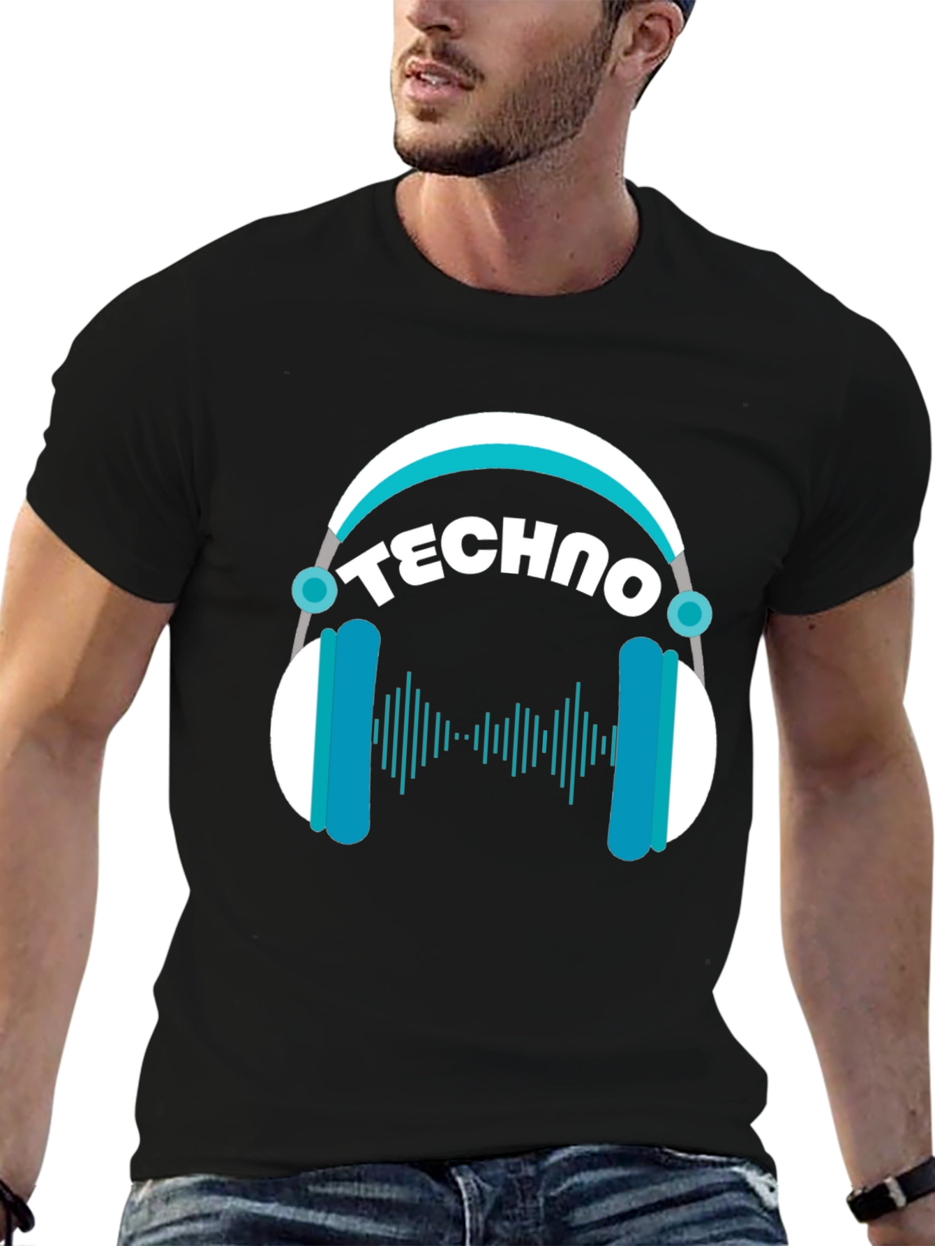 Techno Headphones Graphic T-Shirt