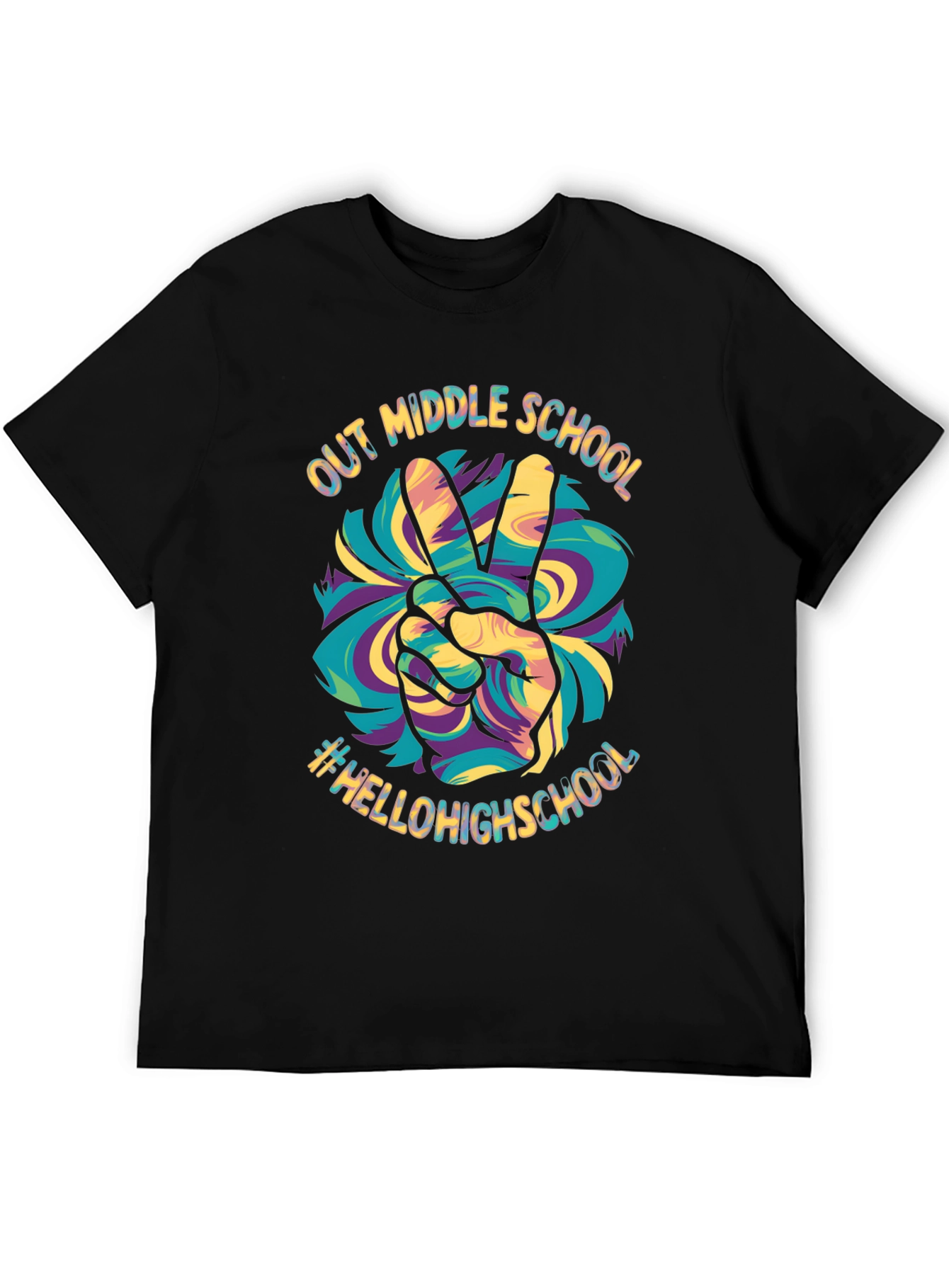 Out Middle School Peace Sign Graphic Tee