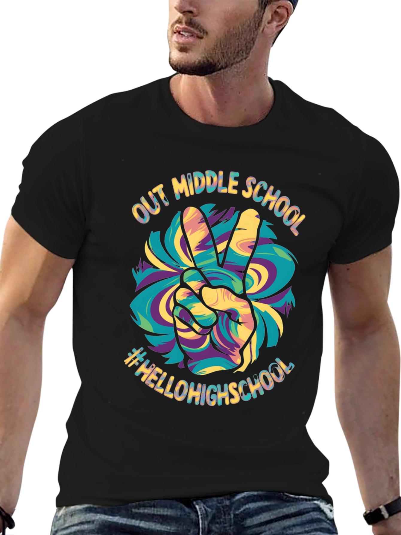 Out Middle School Peace Sign Graphic Tee