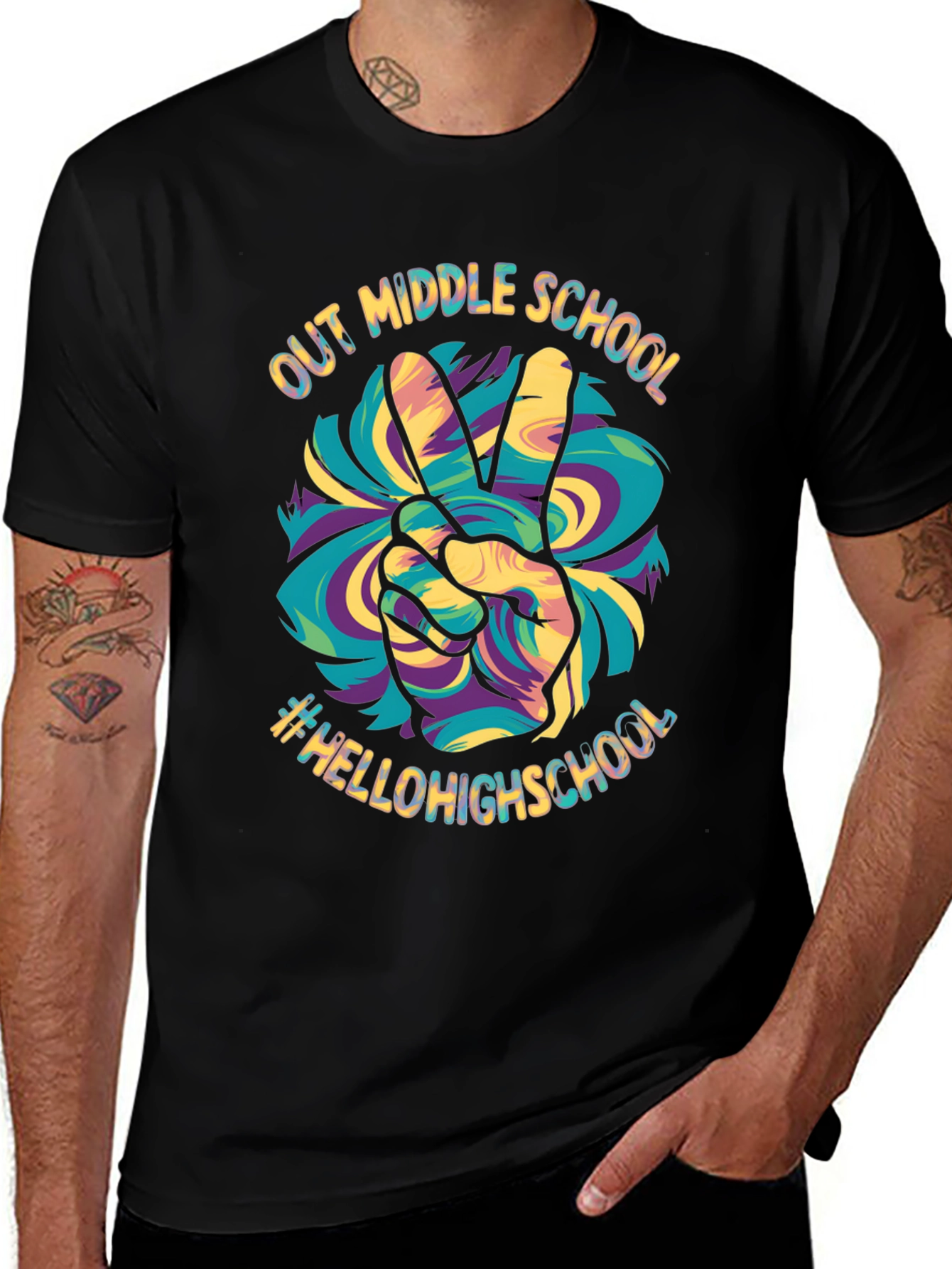 Out Middle School Peace Sign Graphic Tee