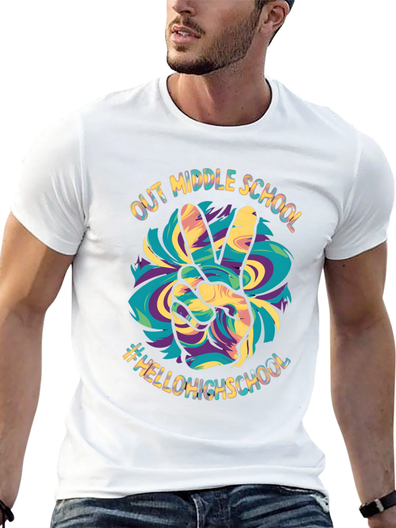 Out Middle School Peace Sign Graphic Tee