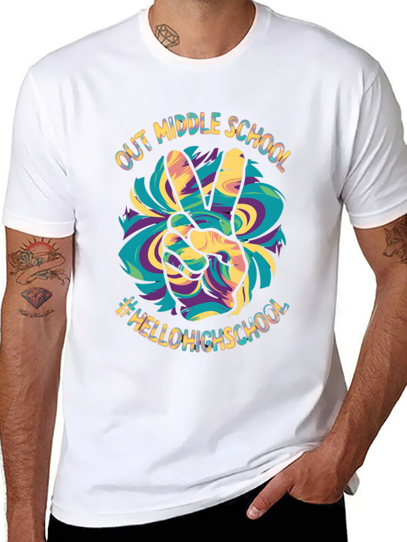 Out Middle School Peace Sign Graphic Tee