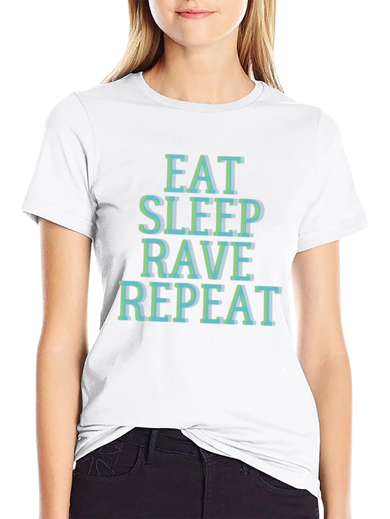 Eat Sleep Rave Repeat T-Shirt - Black Graphic Tee