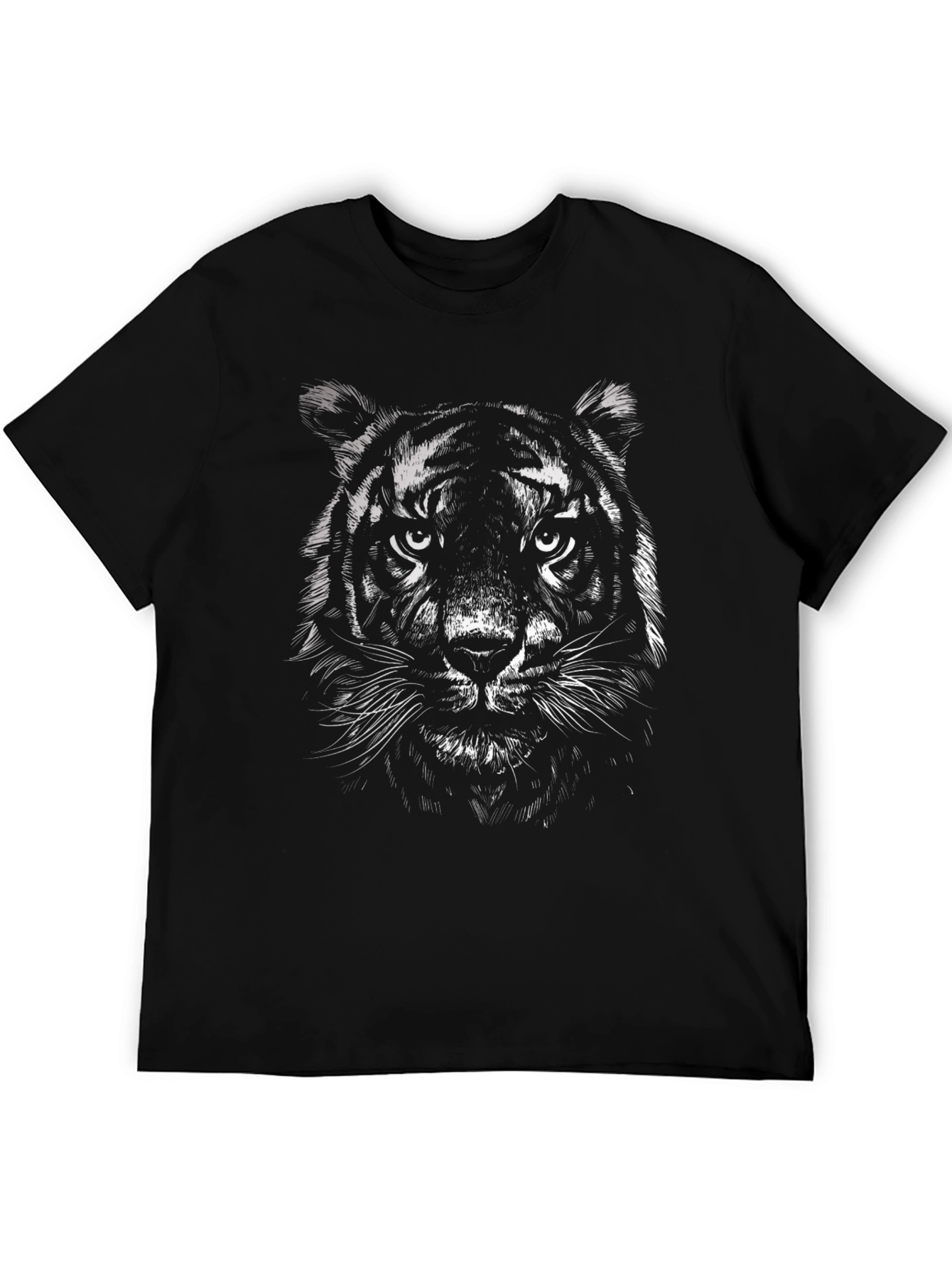 Tiger Graphic T-Shirt - Black Cotton Tee