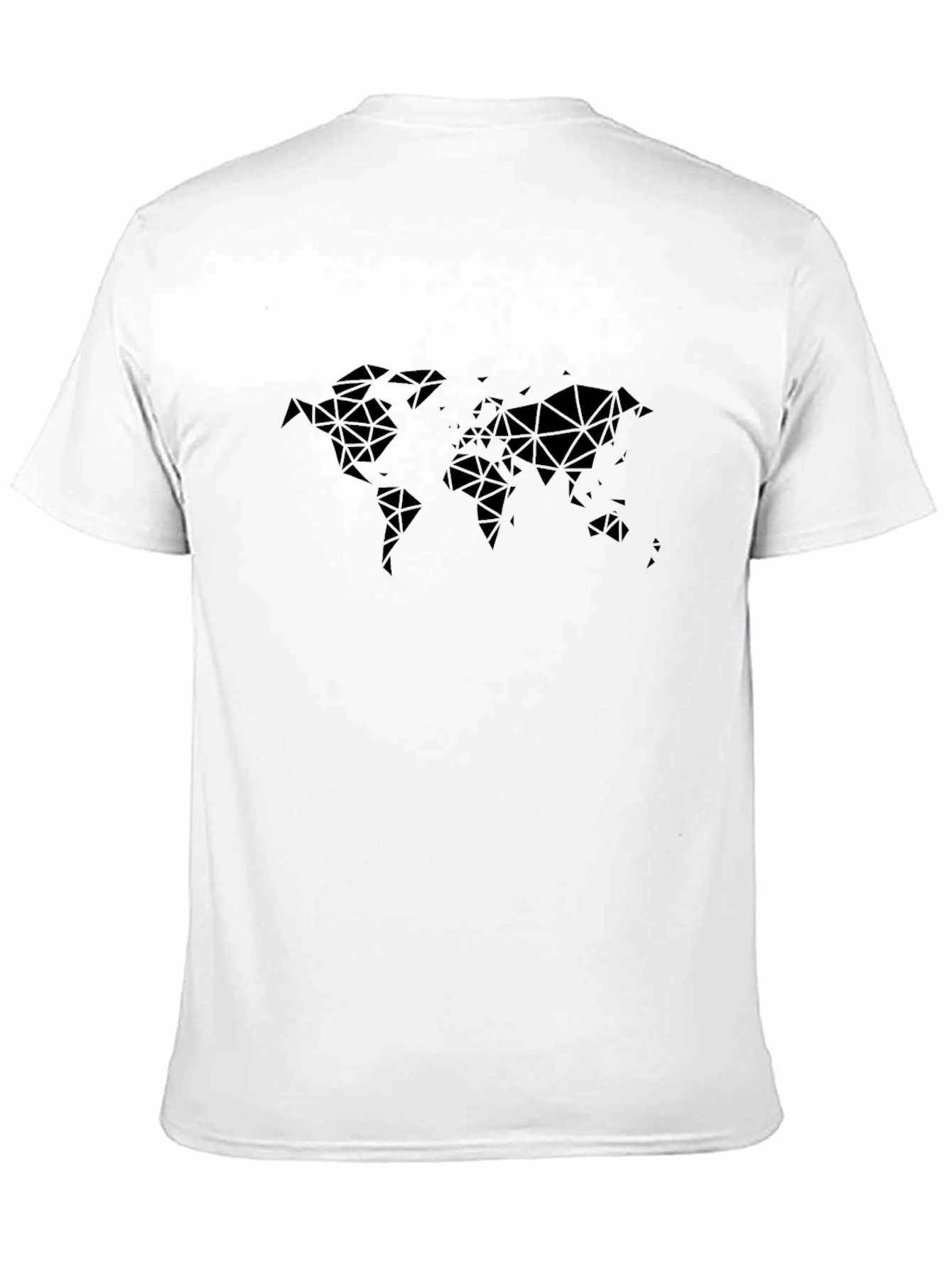 Geometric World Map Tee - Modern Black T-Shirt
