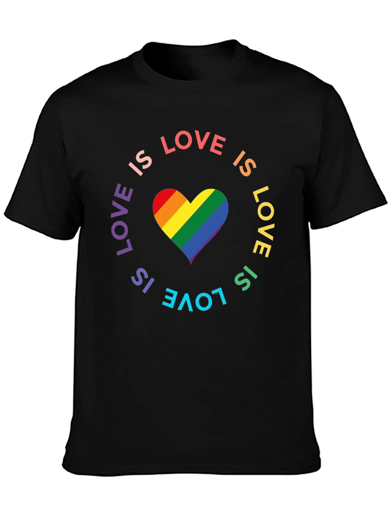 Love Is Love LGBTQ+ Rainbow Heart T-Shirt
