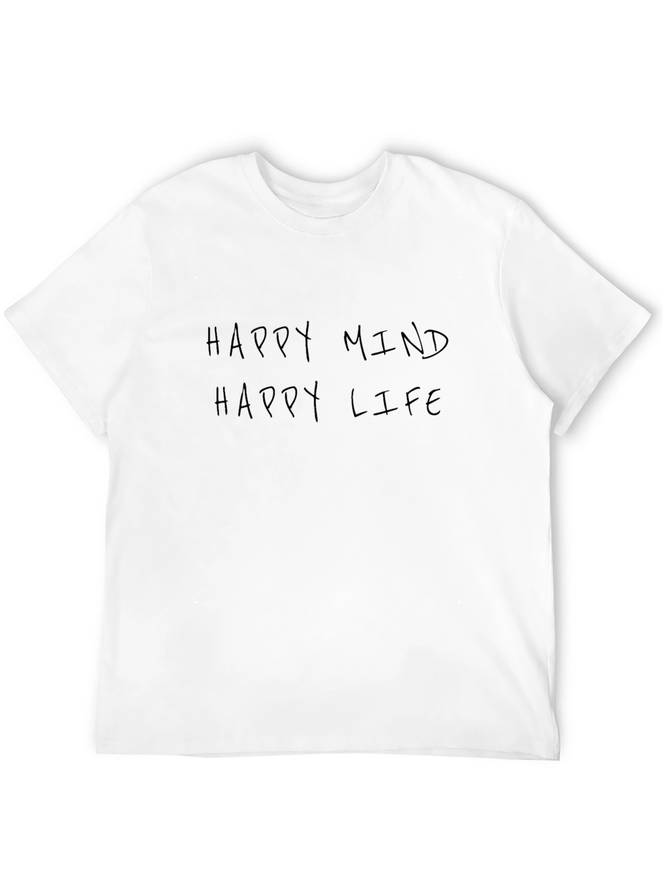 Happy Mind Happy Life Mens Black T-Shirt