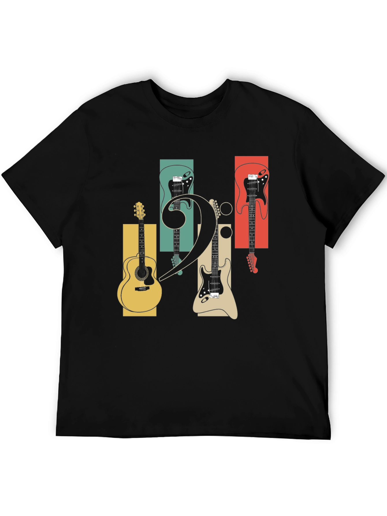 Retro Music Guitar Graphic T-Shirt