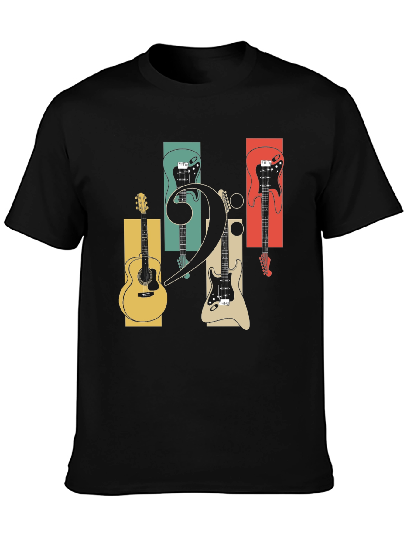 Retro Music Guitar Graphic T-Shirt