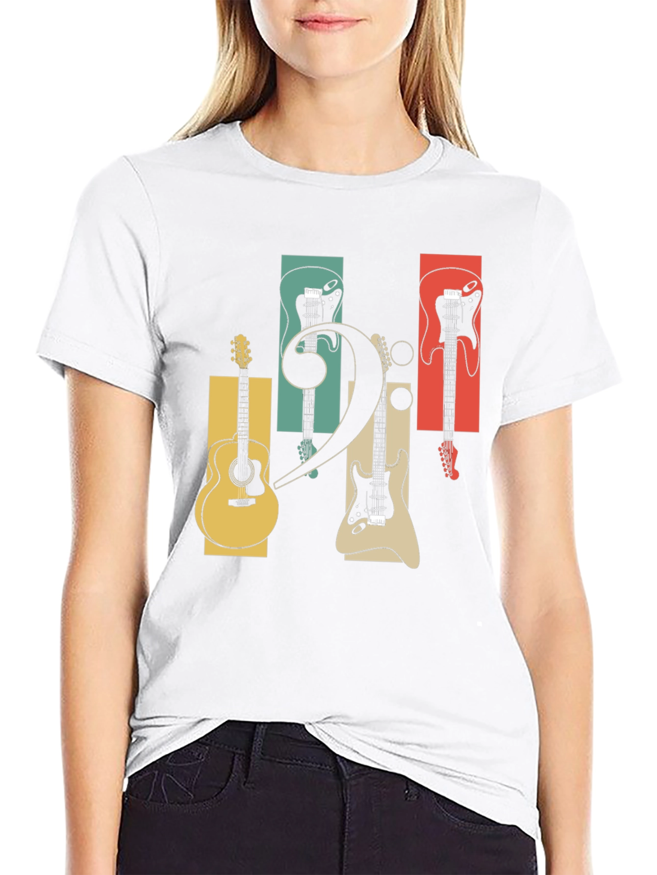 Retro Music Guitar Graphic T-Shirt