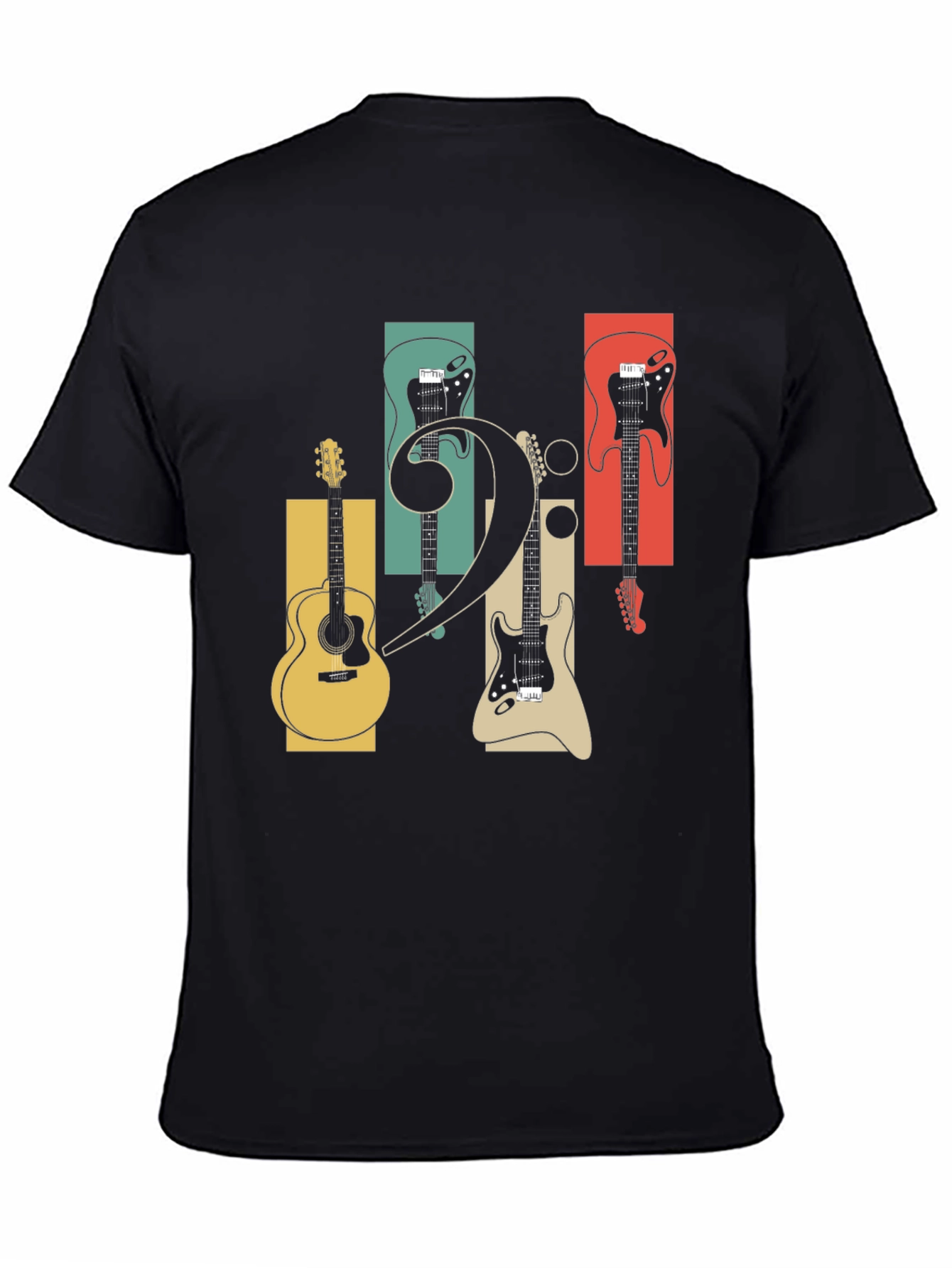 Retro Music Guitar Graphic T-Shirt
