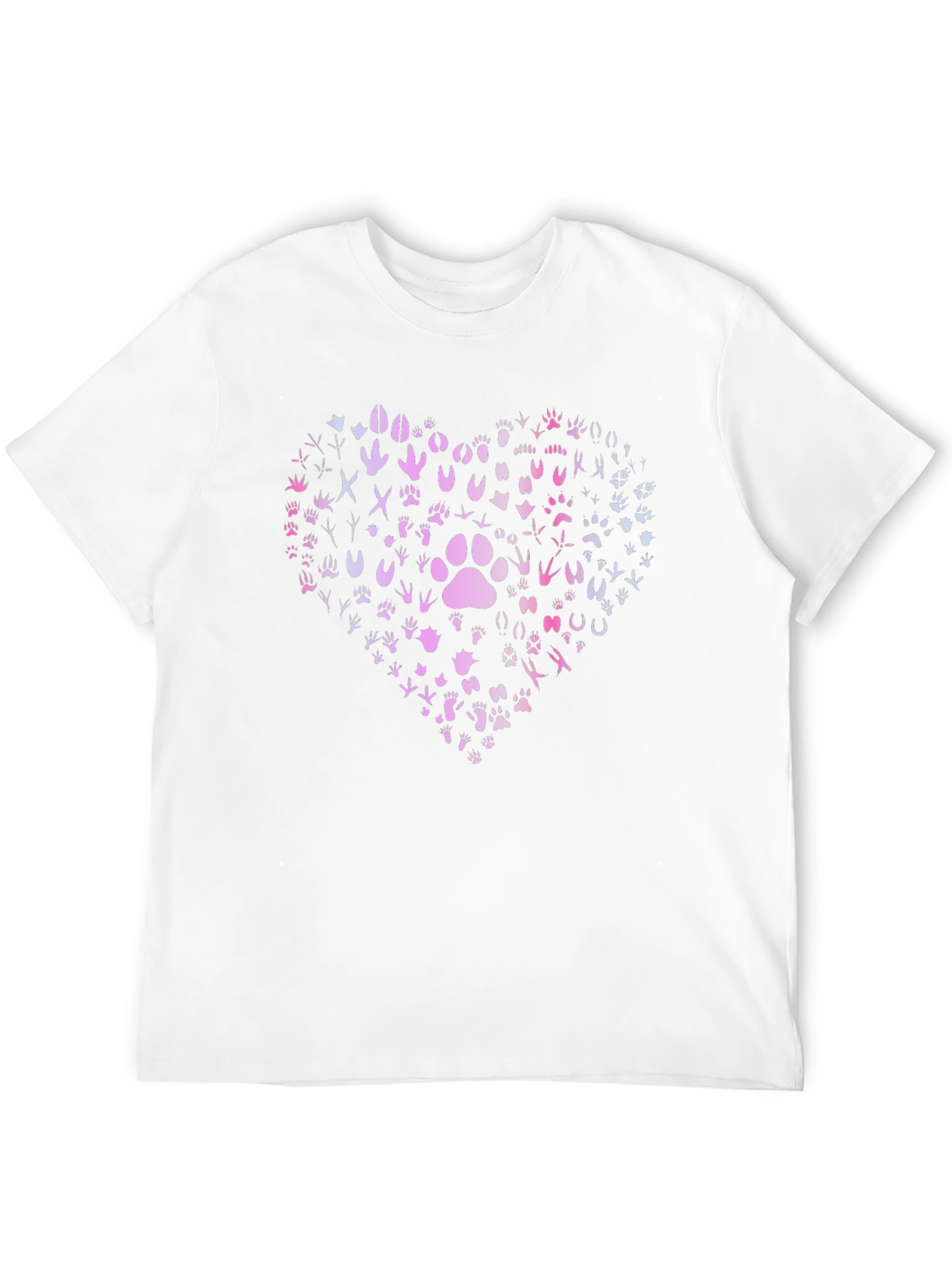 Paw Print Heart Graphic T-Shirt - Black