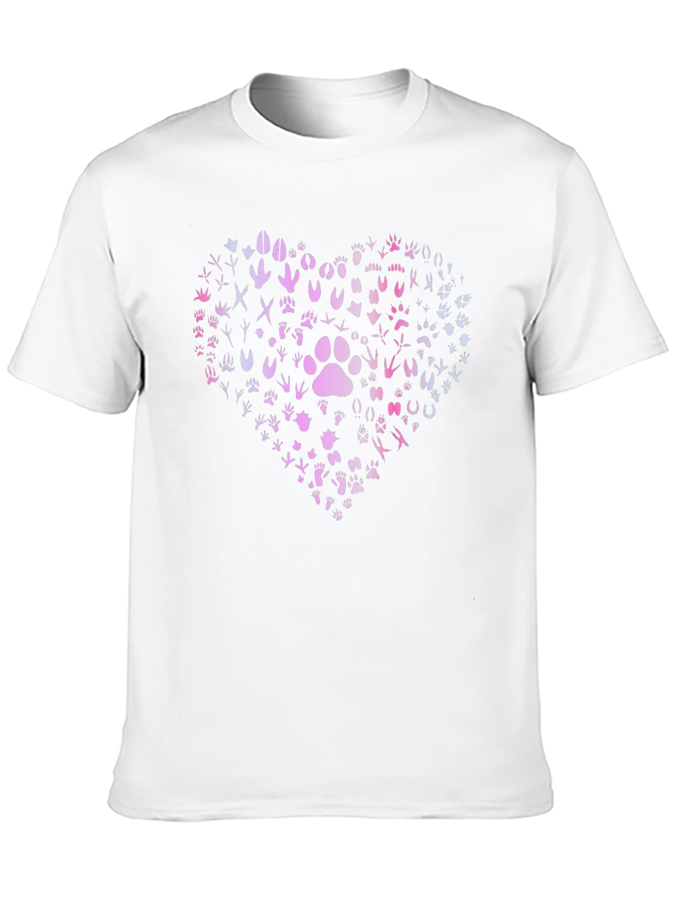 Paw Print Heart Graphic T-Shirt - Black