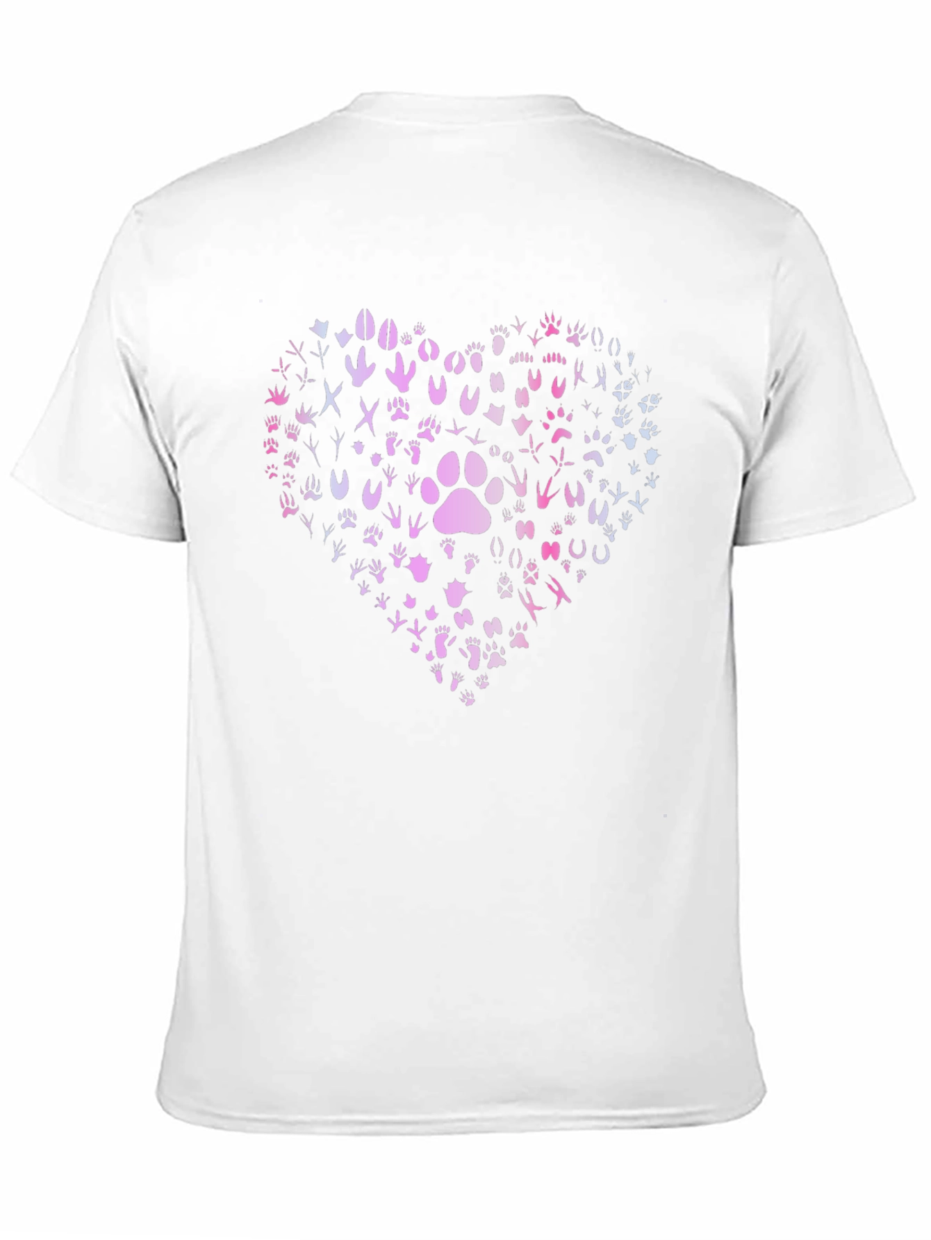 Paw Print Heart Graphic T-Shirt - Black