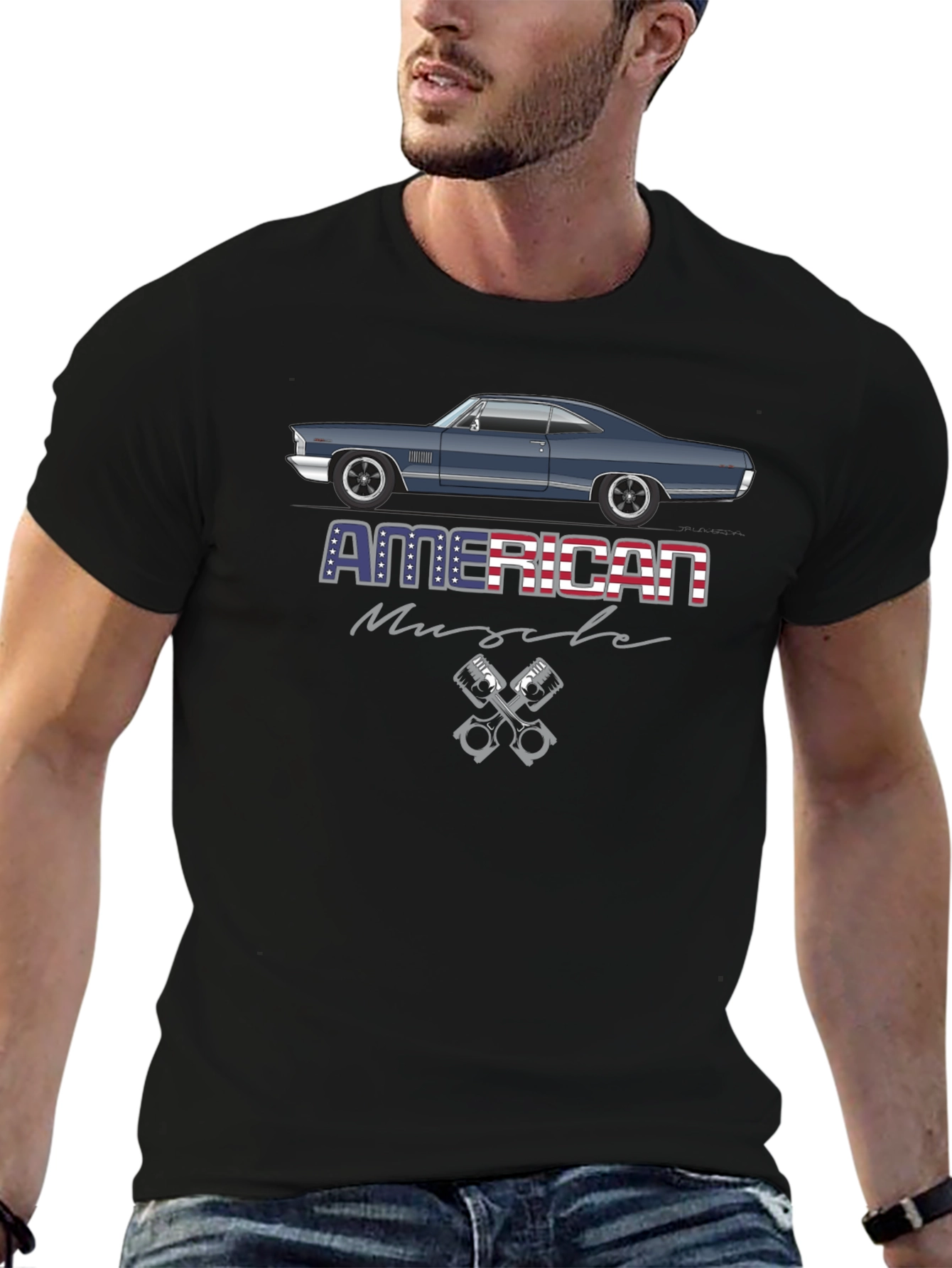 American Muscle Car Graphic Tee - Black