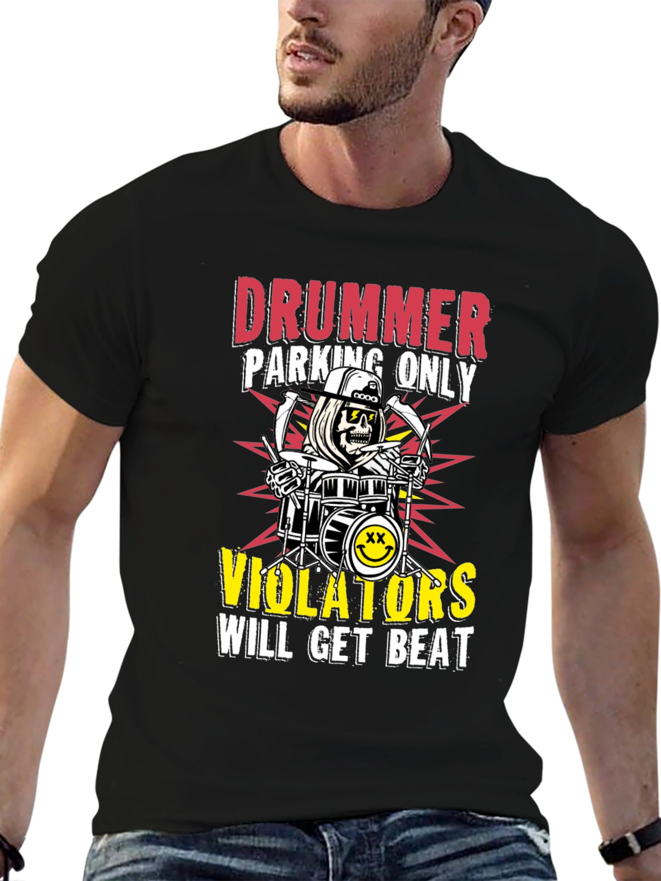 Drummer Parking Only Graphic T-Shirt