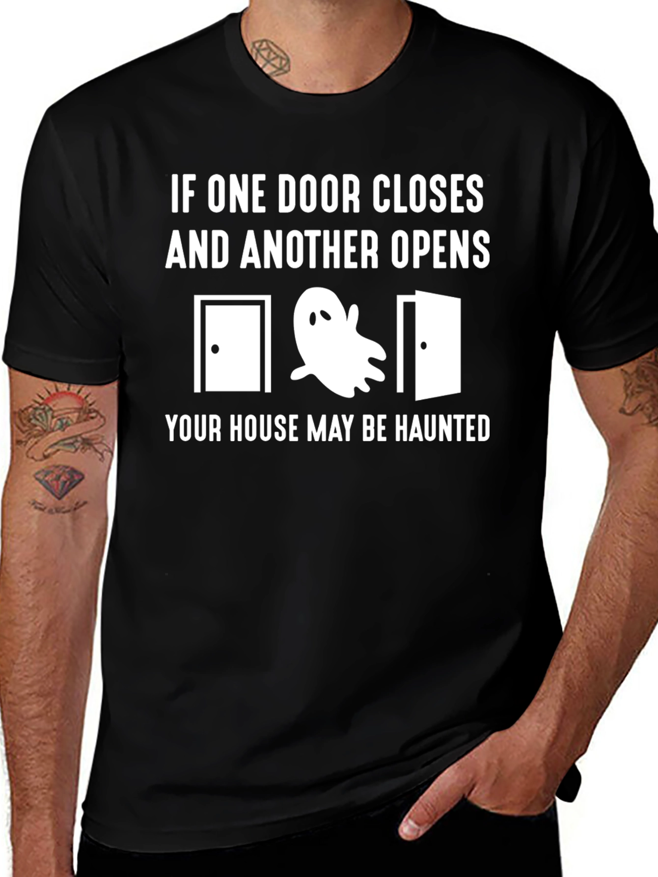 Haunted House T-Shirt: Door Closes Door Opens
