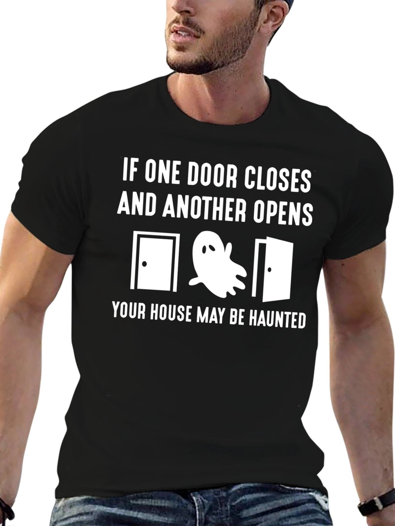 Haunted House T-Shirt: Door Closes Door Opens