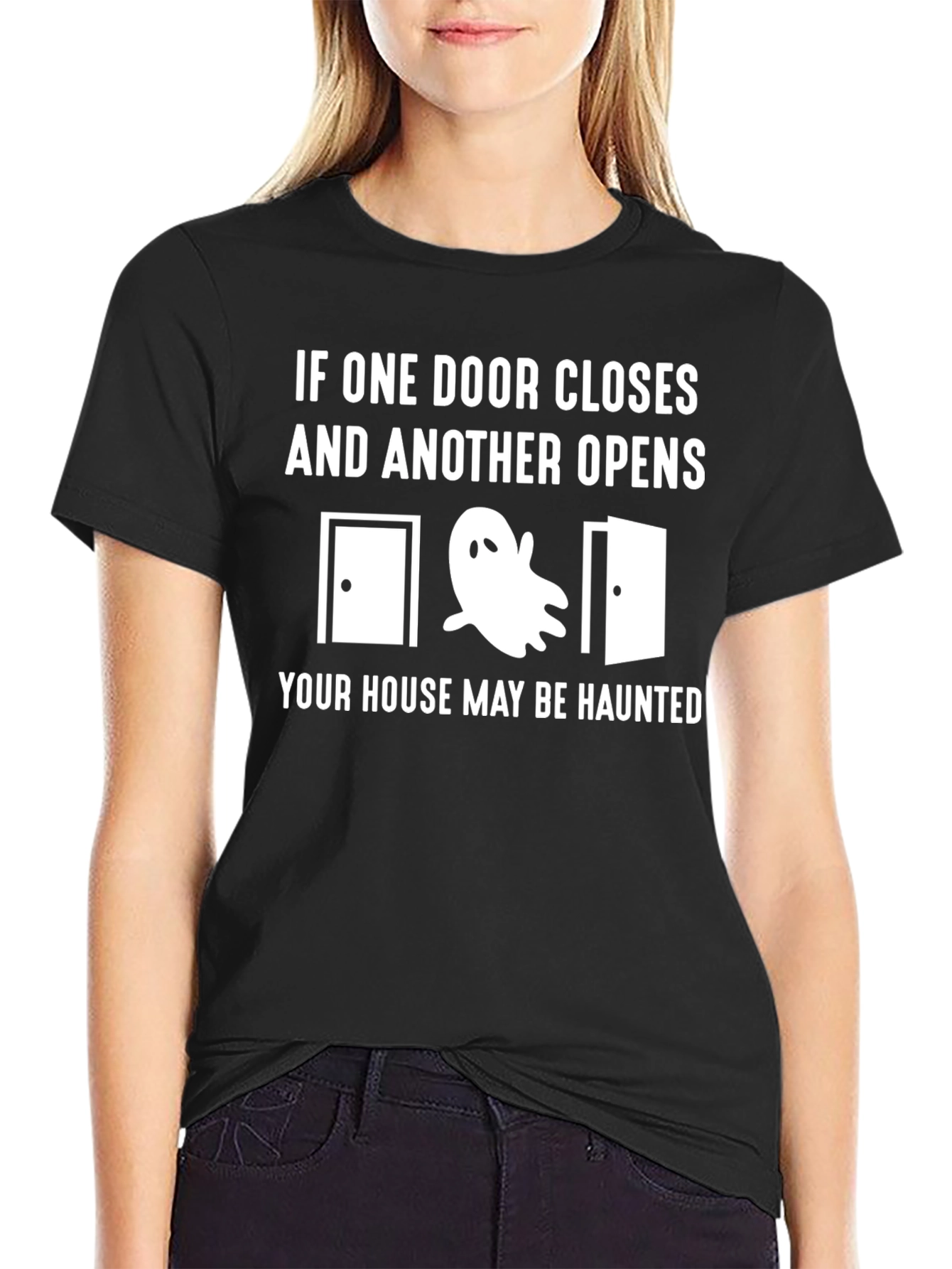 Haunted House T-Shirt: Door Closes Door Opens