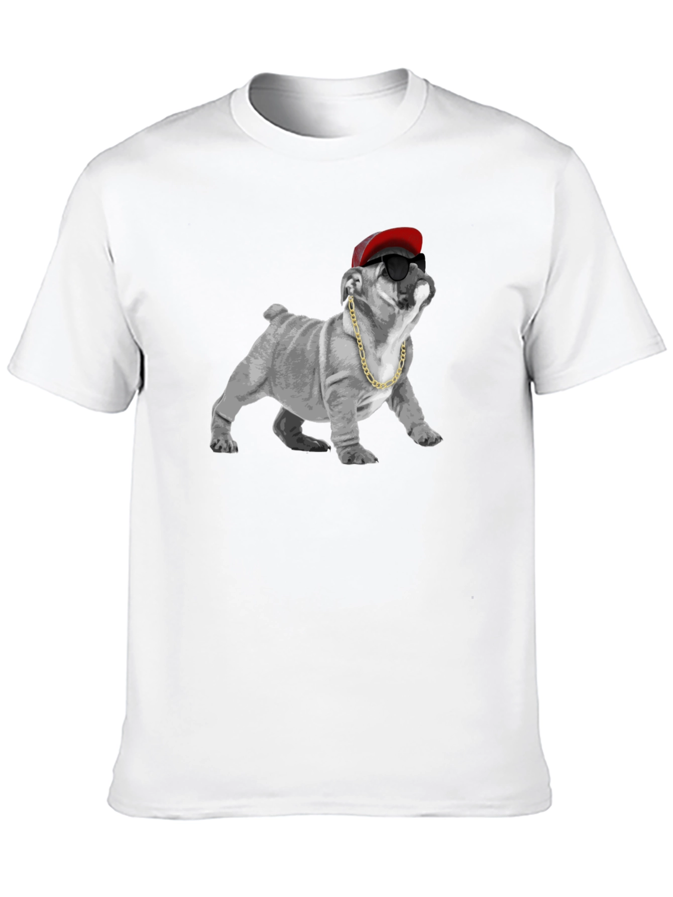 Cool Bulldog Graphic Tee - Black Cotton T-Shirt